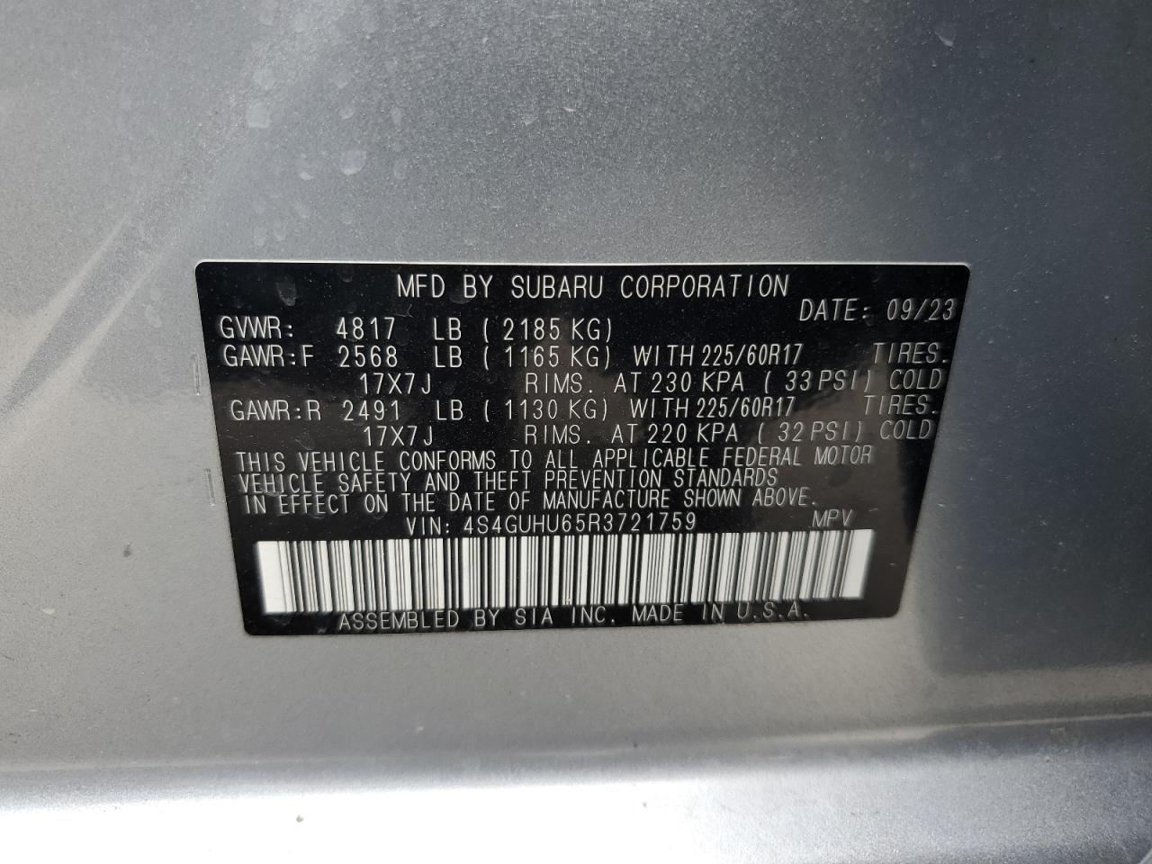 4S4GUHU65R3721759 2024 Subaru Crosstrek Wilderness