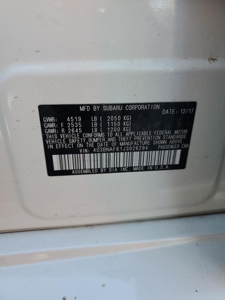 2018 Subaru Legacy 2.5I Premium VIN: 4S3BNAF61J3026294 Lot: 59298414