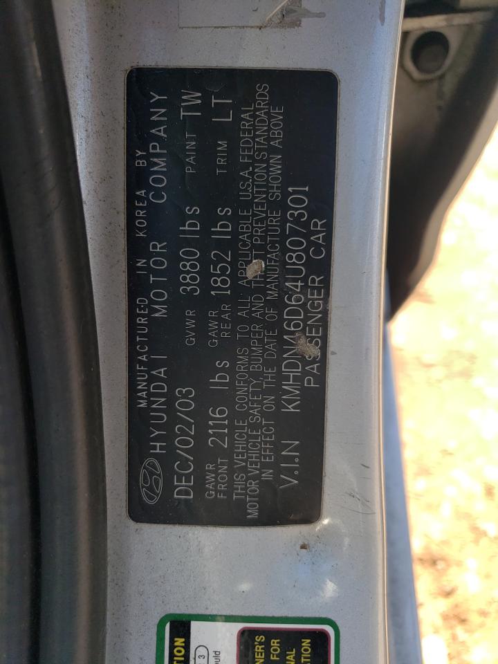 2004 Hyundai Elantra Gls VIN: KMHDN46D64U807301 Lot: 60601094