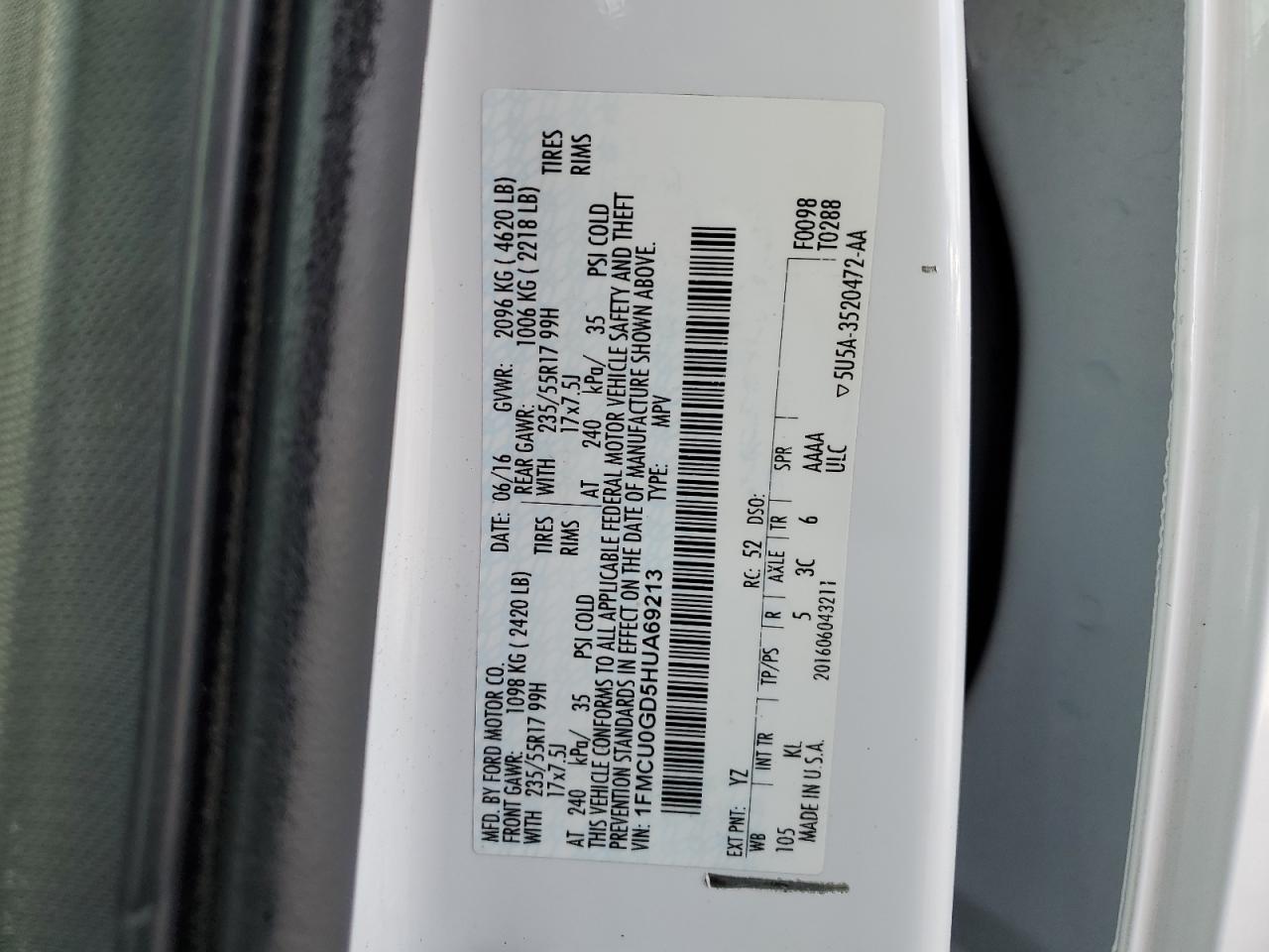 1FMCU0GD5HUA69213 2017 FORD ESCAPE - Image 12