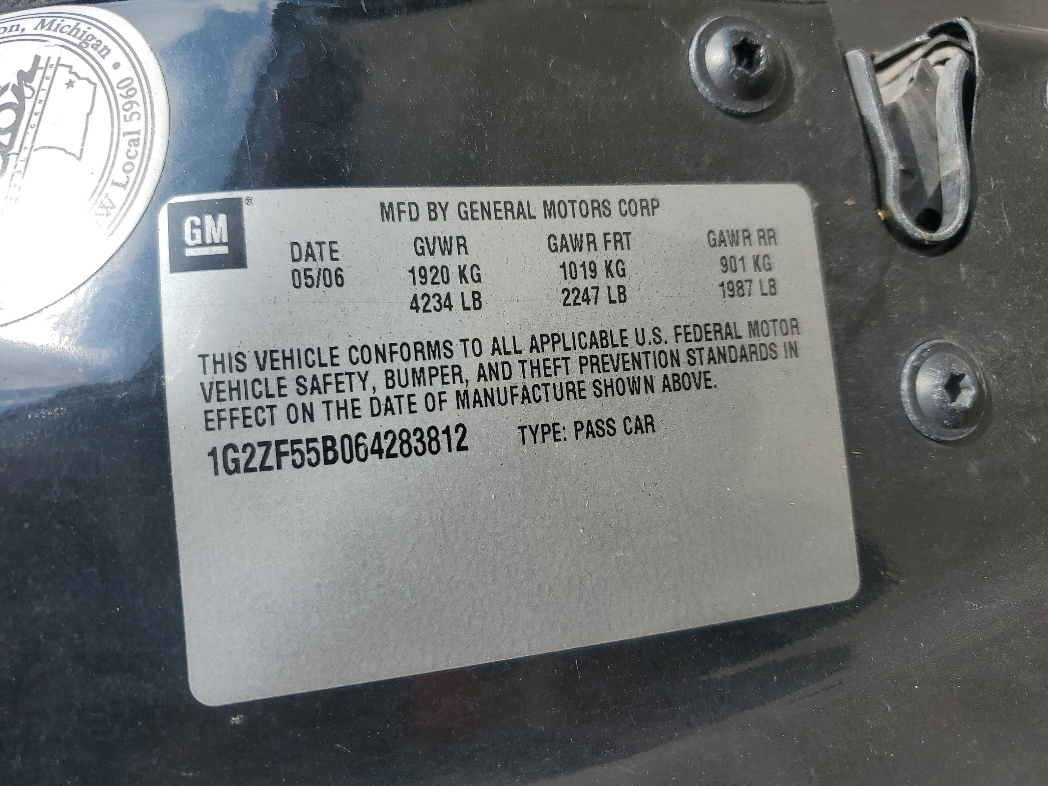 1G2ZF55B064283812 2006 Pontiac G6 Se