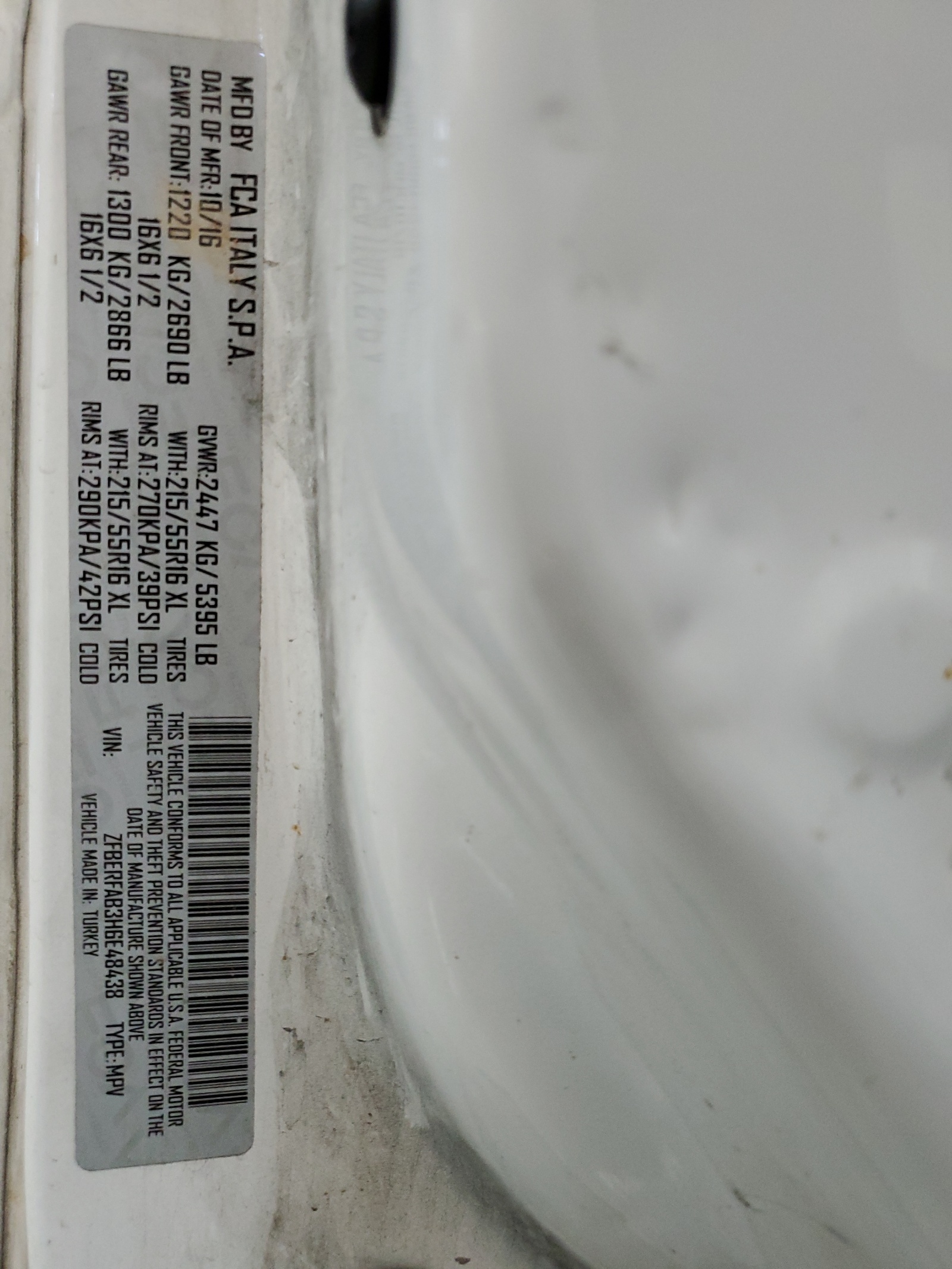 ZFBERFAB3H6E48438 2017 Ram Promaster City