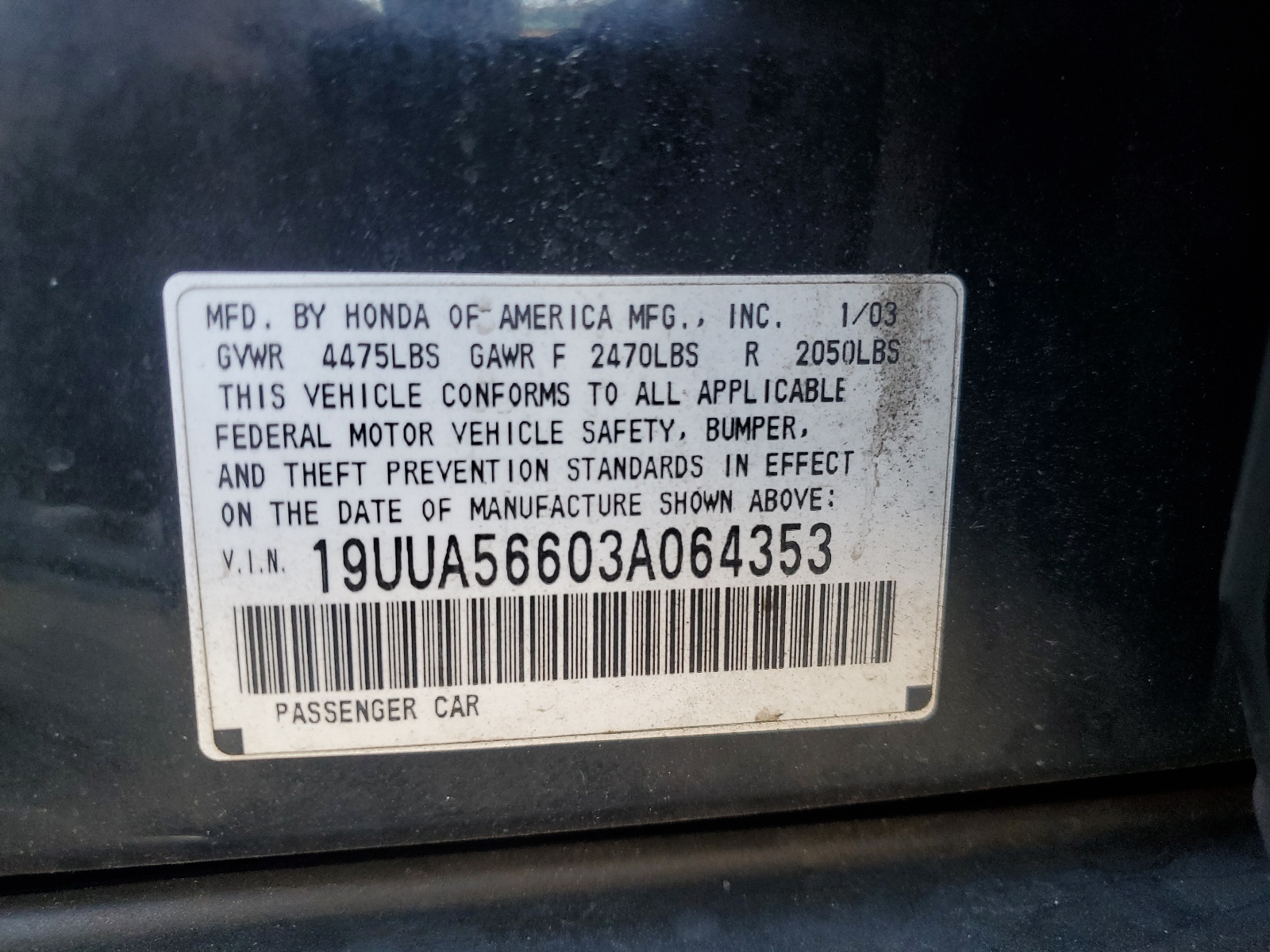 19UUA56603A064353 2003 Acura 3.2Tl