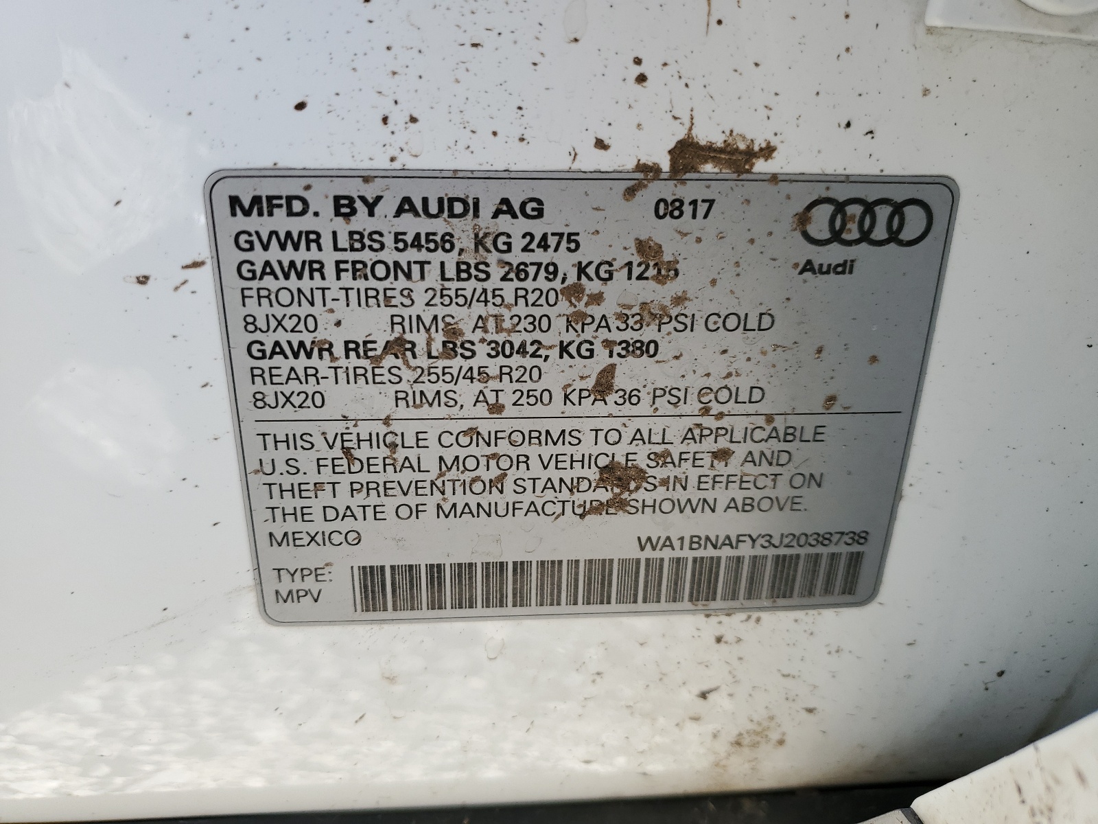 WA1BNAFY3J2038738 2018 Audi Q5 Premium Plus