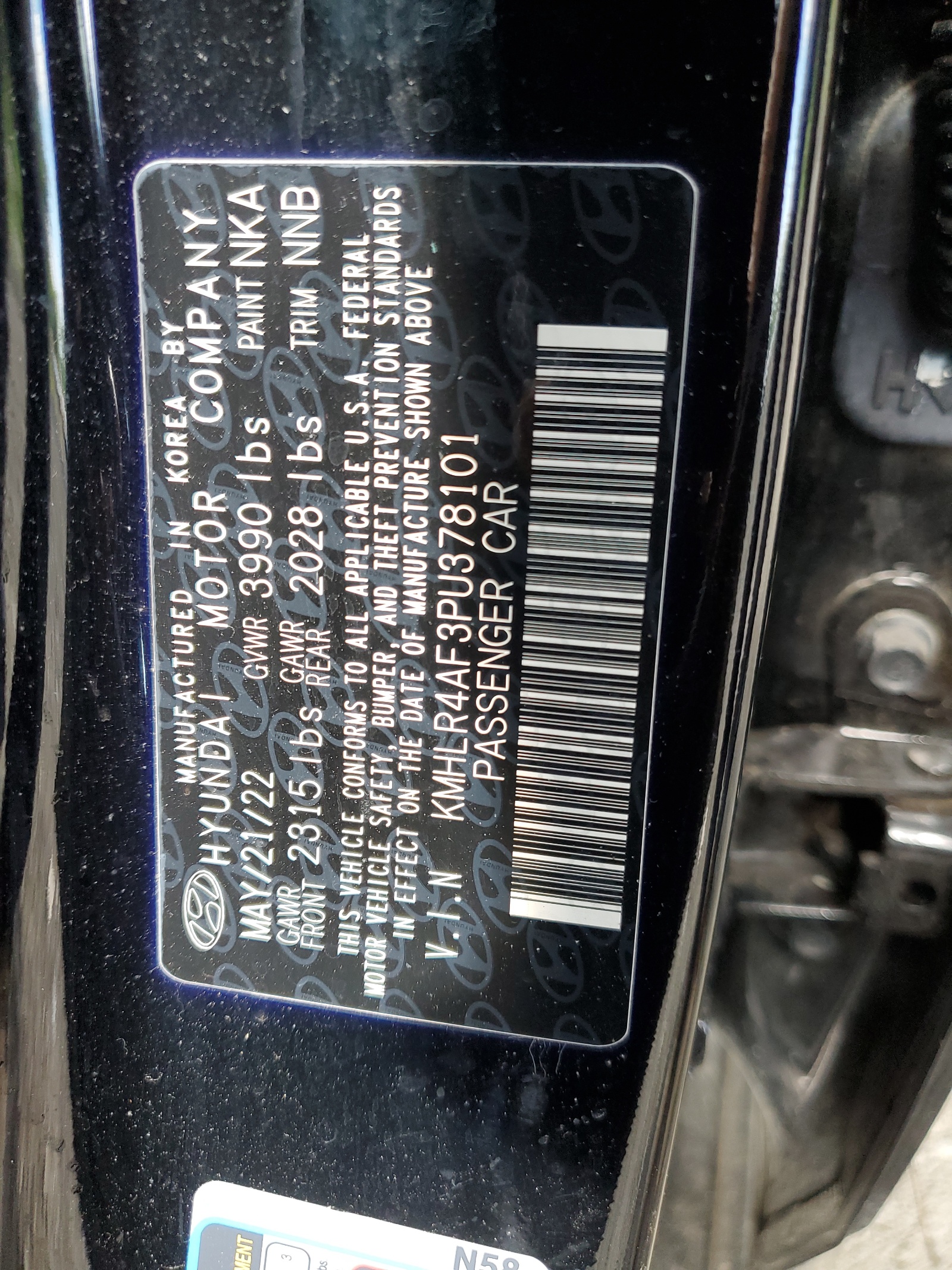 KMHLR4AF3PU378101 2023 Hyundai Elantra N Line