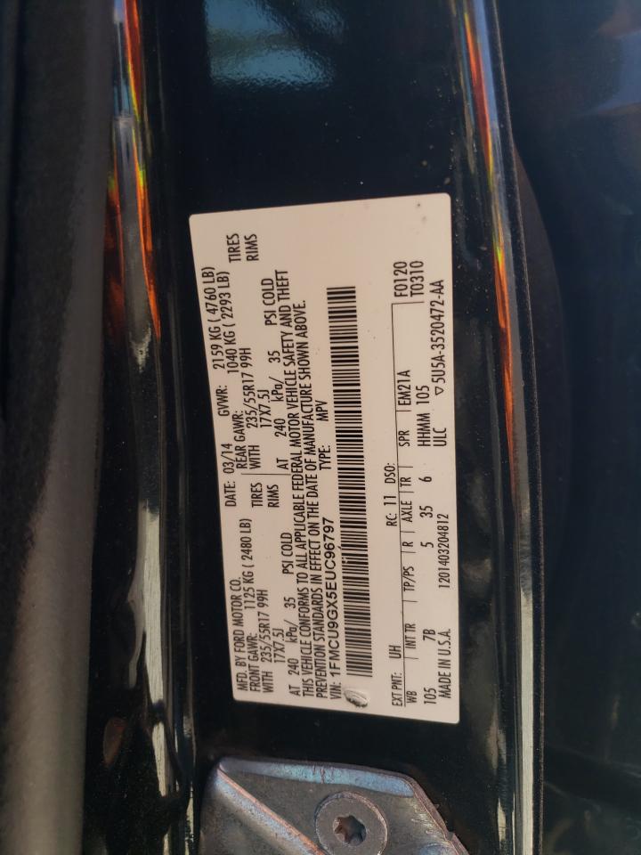 2014 Ford Escape Se VIN: 1FMCU9GX5EUC96797 Lot: 60084344