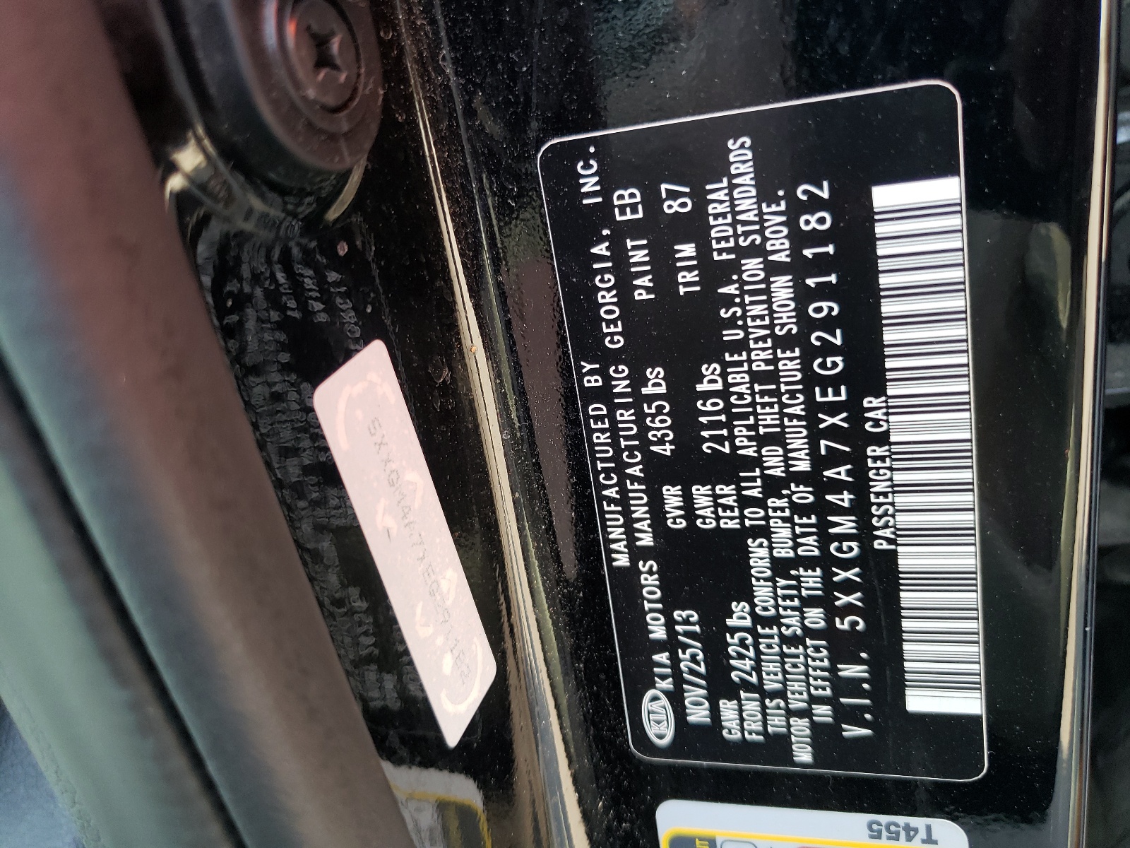 5XXGM4A7XEG291182 2014 Kia Optima Lx