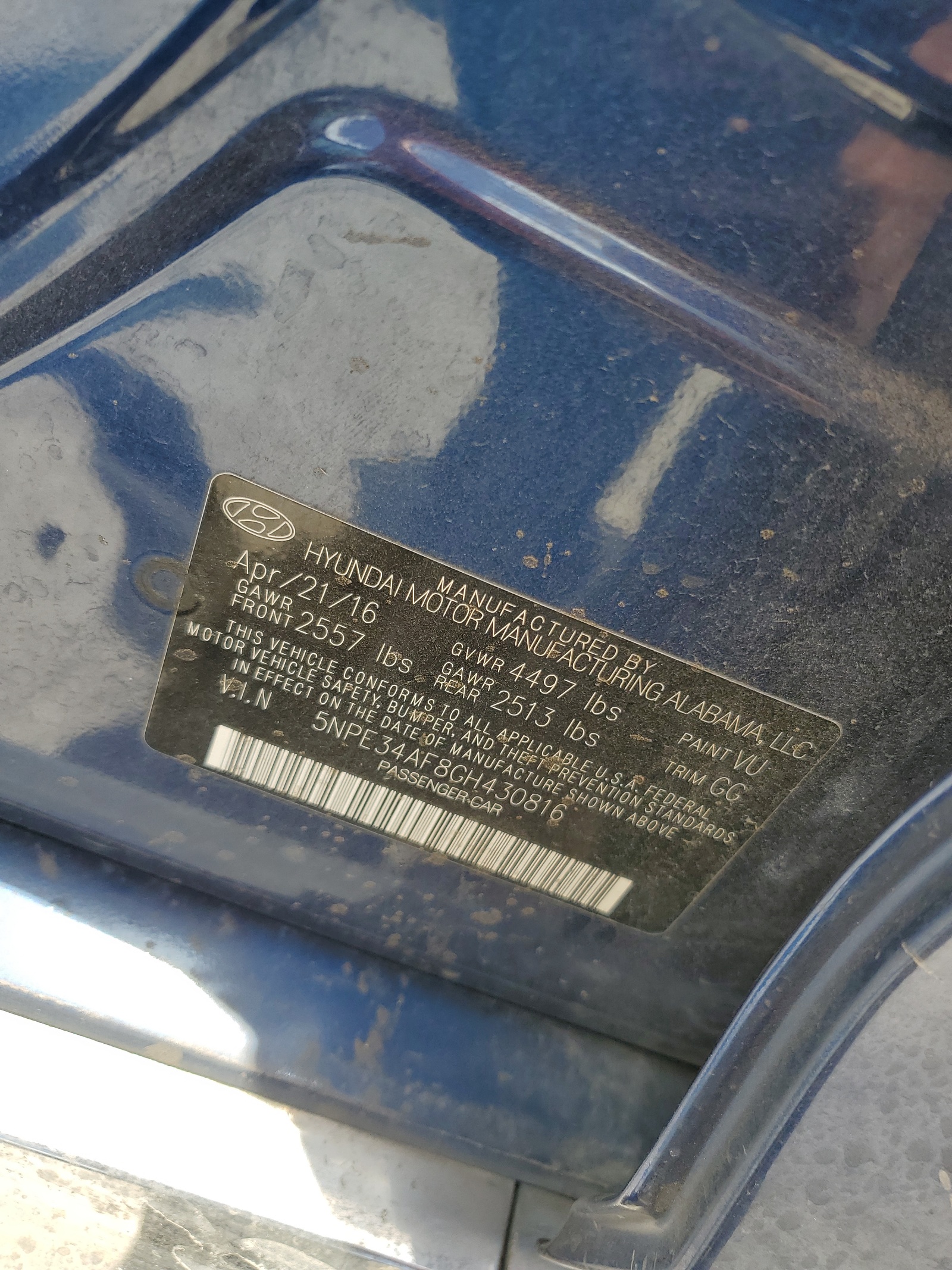 5NPE34AF8GH430816 2016 Hyundai Sonata Sport