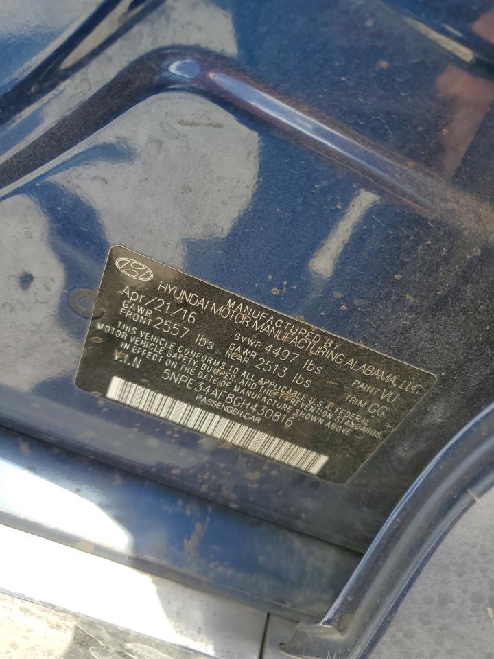 2016 Hyundai Sonata Sport VIN: 5NPE34AF8GH430816 Lot: 59469254