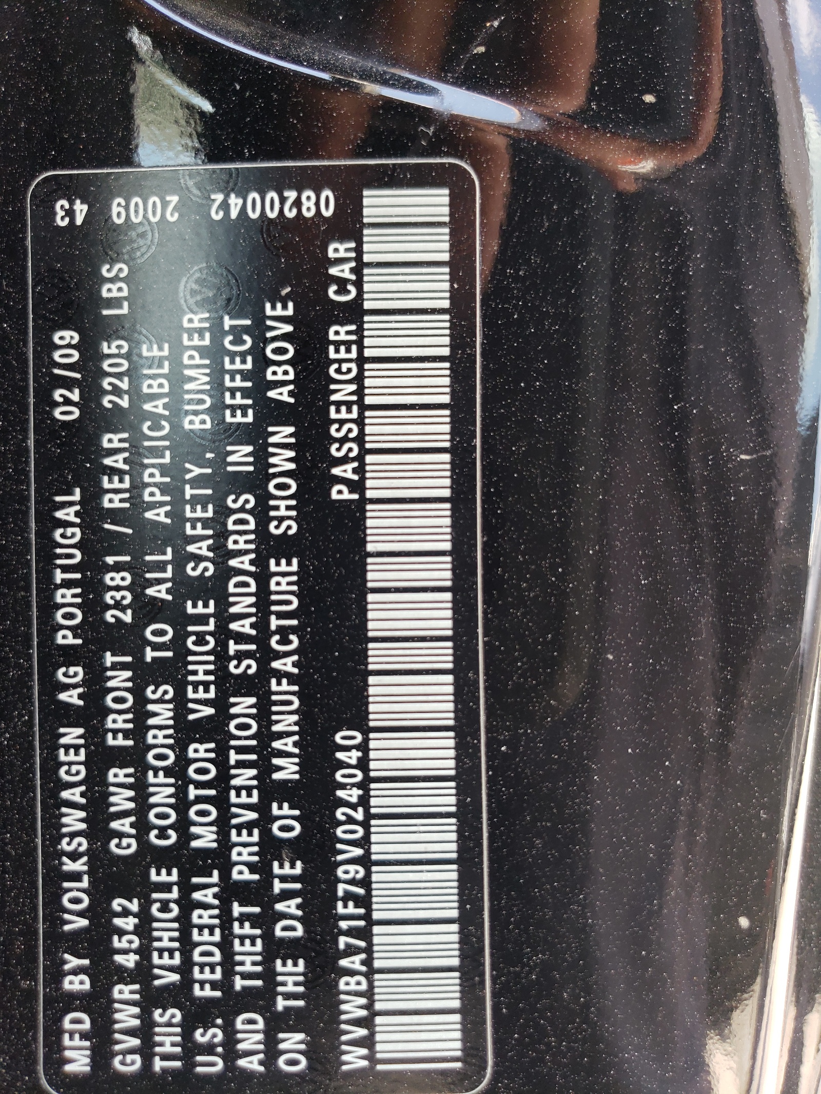 WVWBA71F79V024040 2009 Volkswagen Eos Turbo