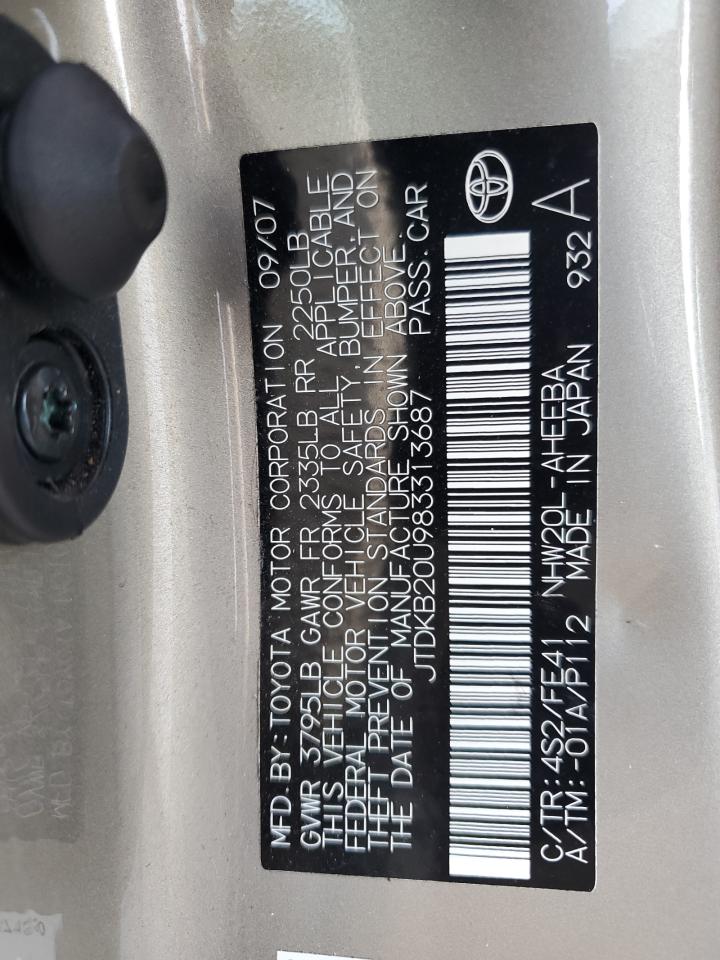 JTDKB20U983313687 2008 Toyota Prius