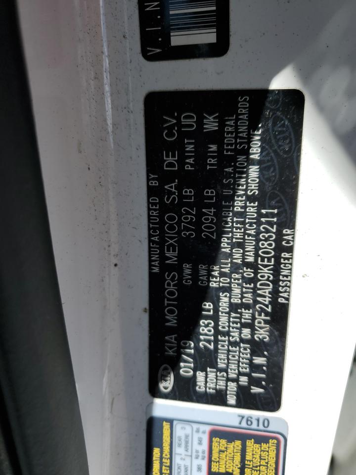 2019 Kia Forte Fe VIN: 3KPF24AD9KE083211 Lot: 59279704
