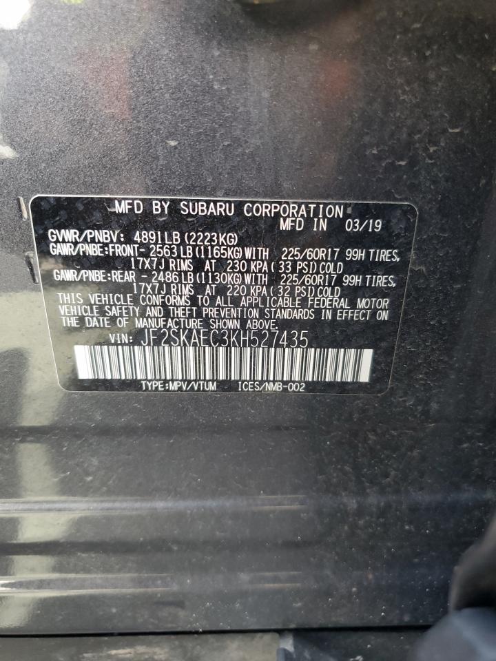 2019 Subaru Forester Premium VIN: JF2SKAEC3KH527435 Lot: 59451894