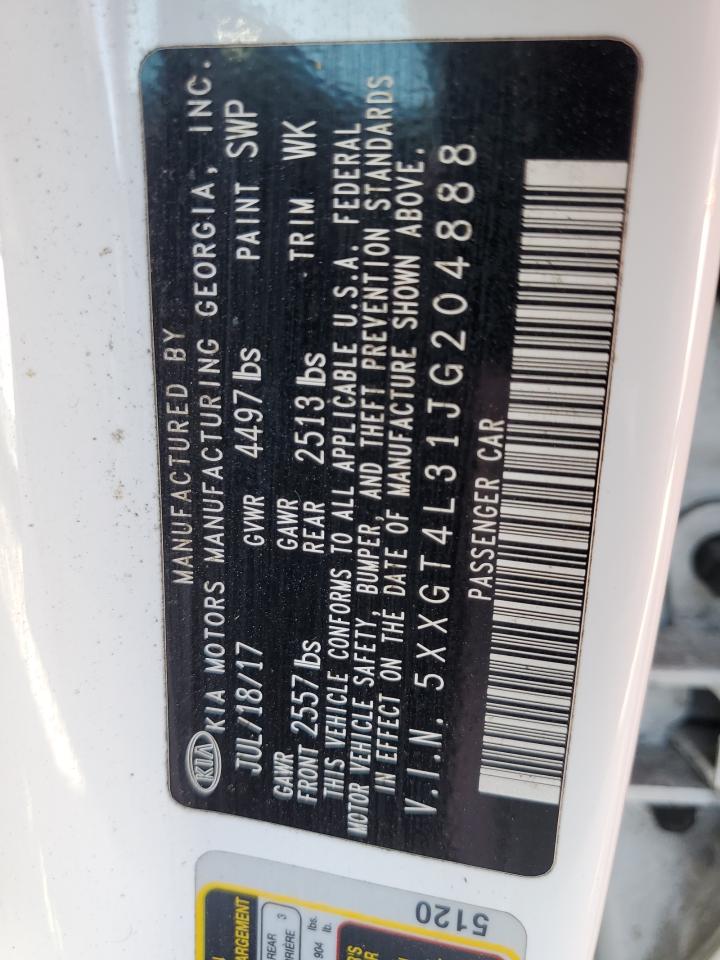 2018 Kia Optima Lx VIN: 5XXGT4L31JG204888 Lot: 58130834