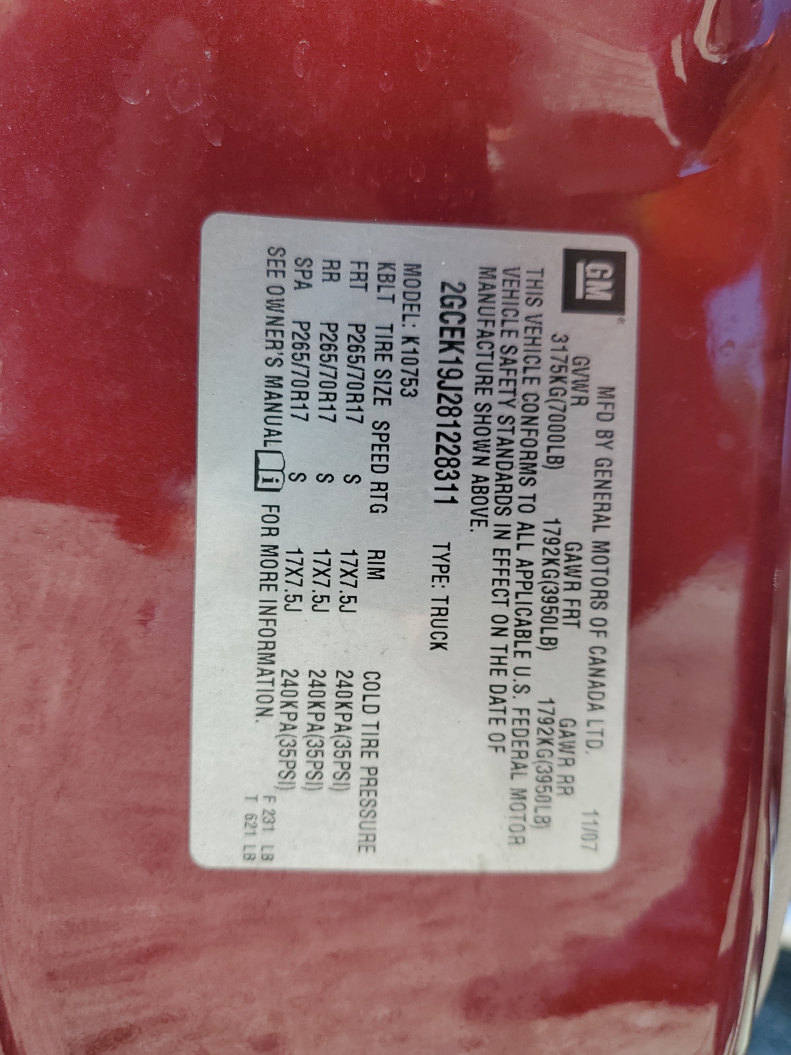 2GCEK19J281228311 2008 Chevrolet Silverado K1500