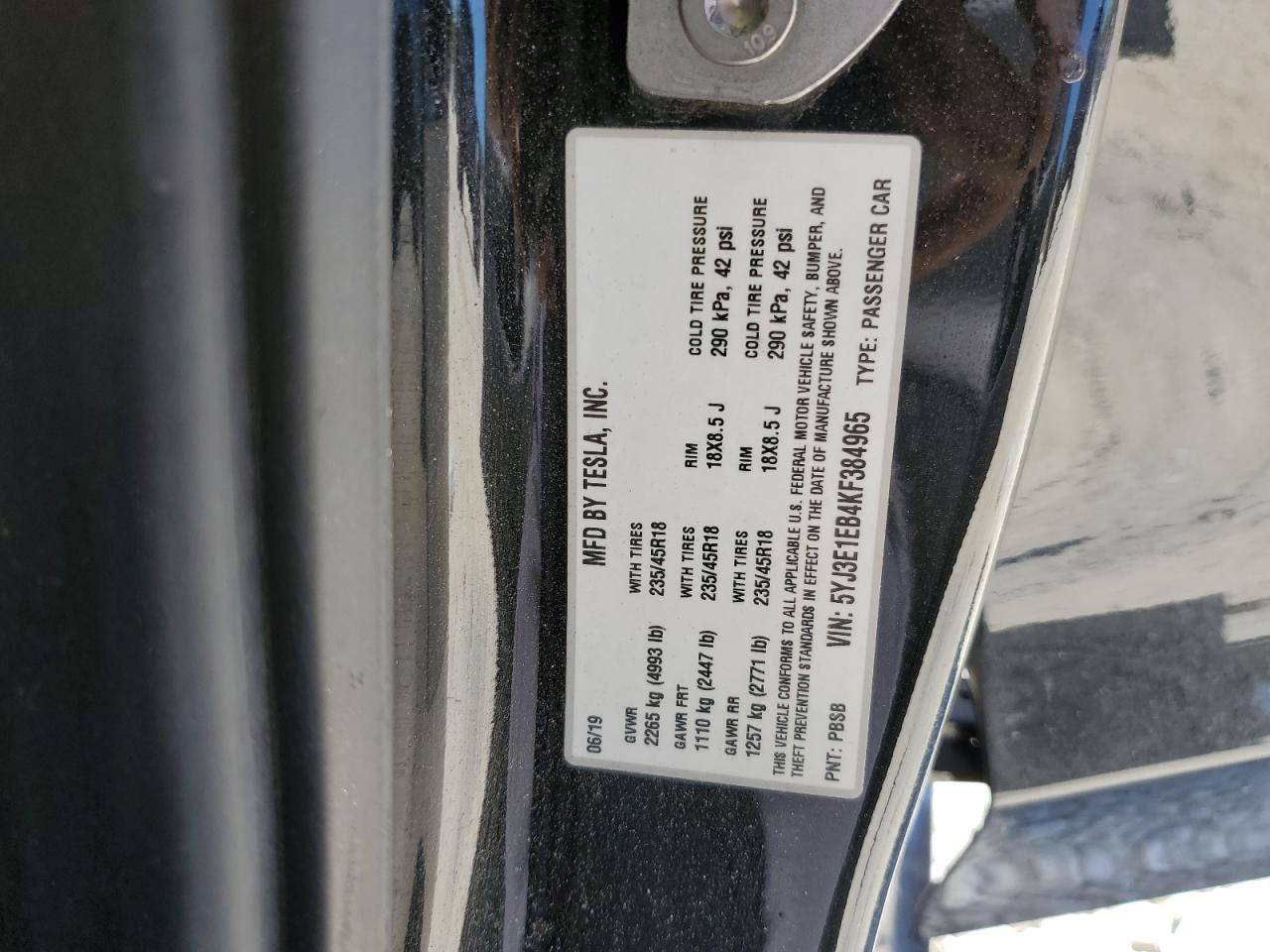 5YJ3E1EB4KF384965 2019 TESLA MODEL 3 - Image 14