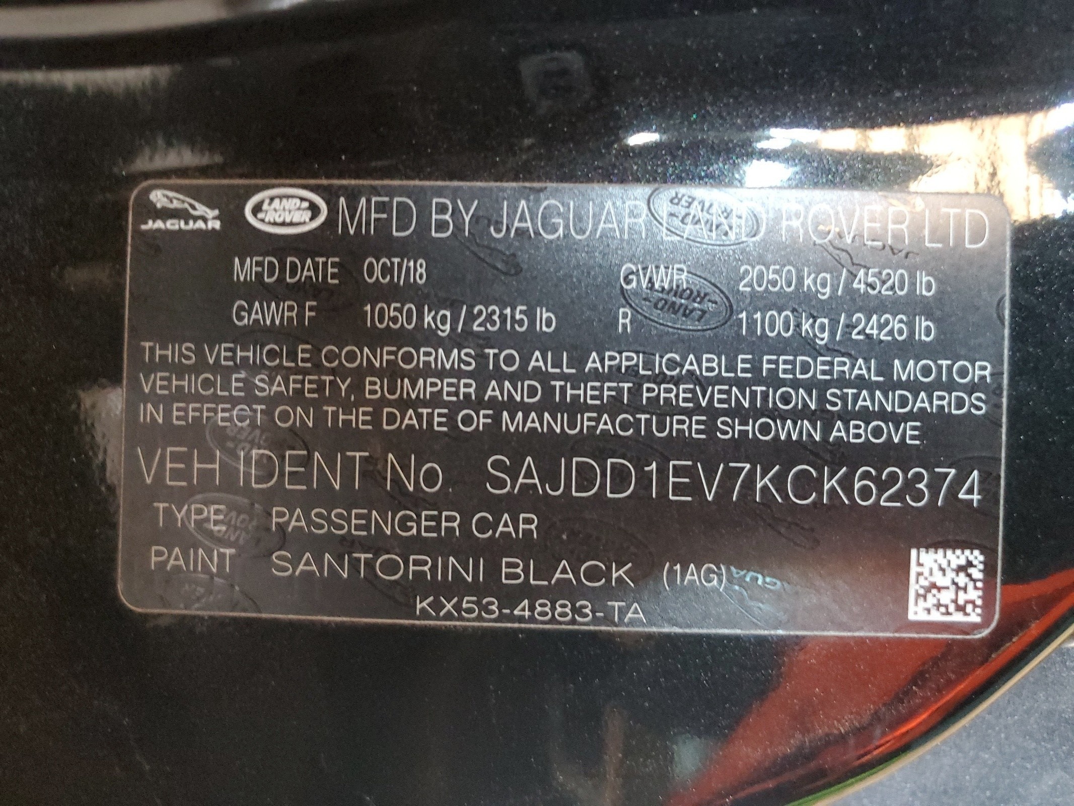 SAJDD1EV7KCK62374 2019 Jaguar F-Type