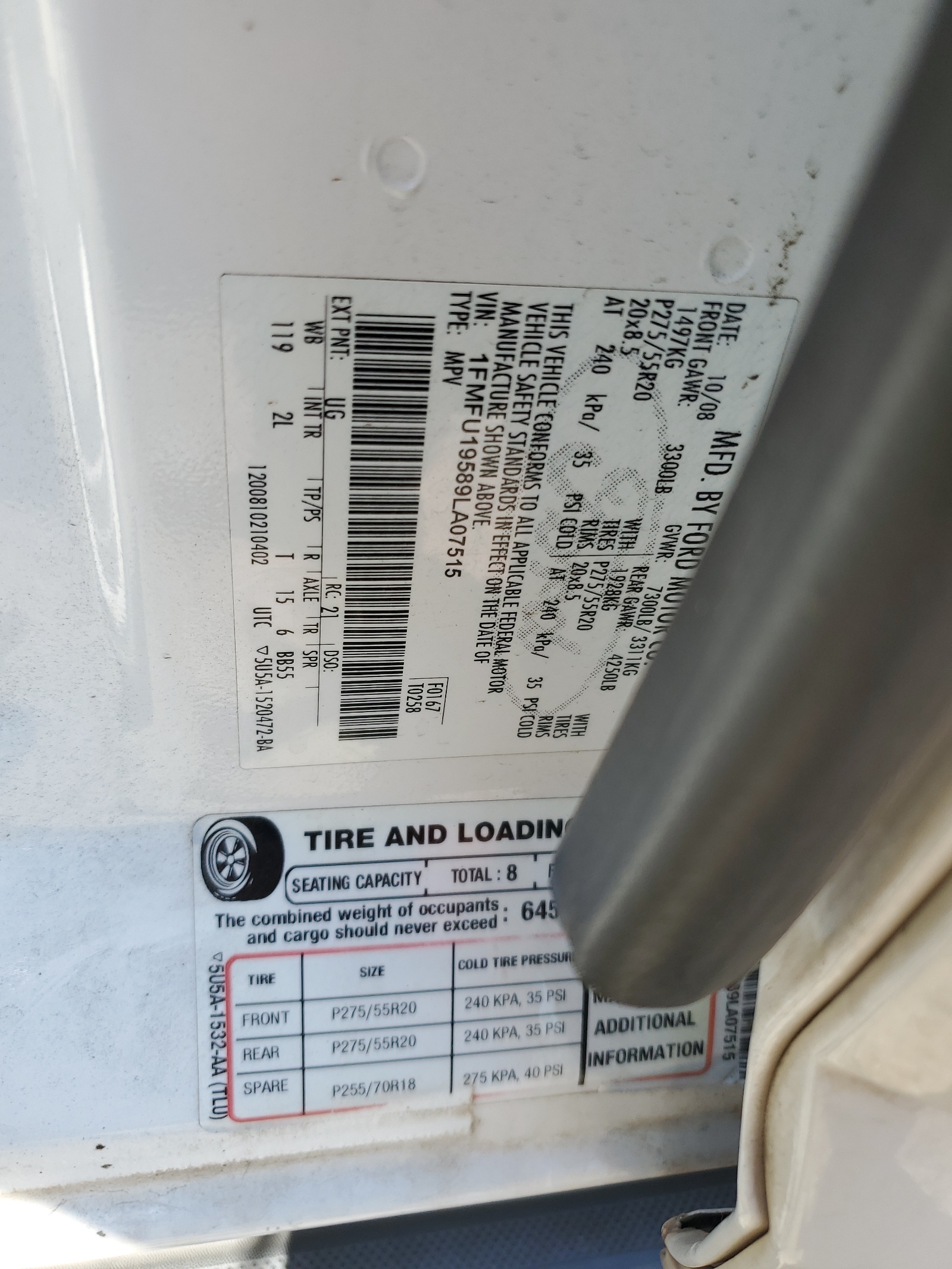 1FMFU19589LA07515 2009 Ford Expedition Limited