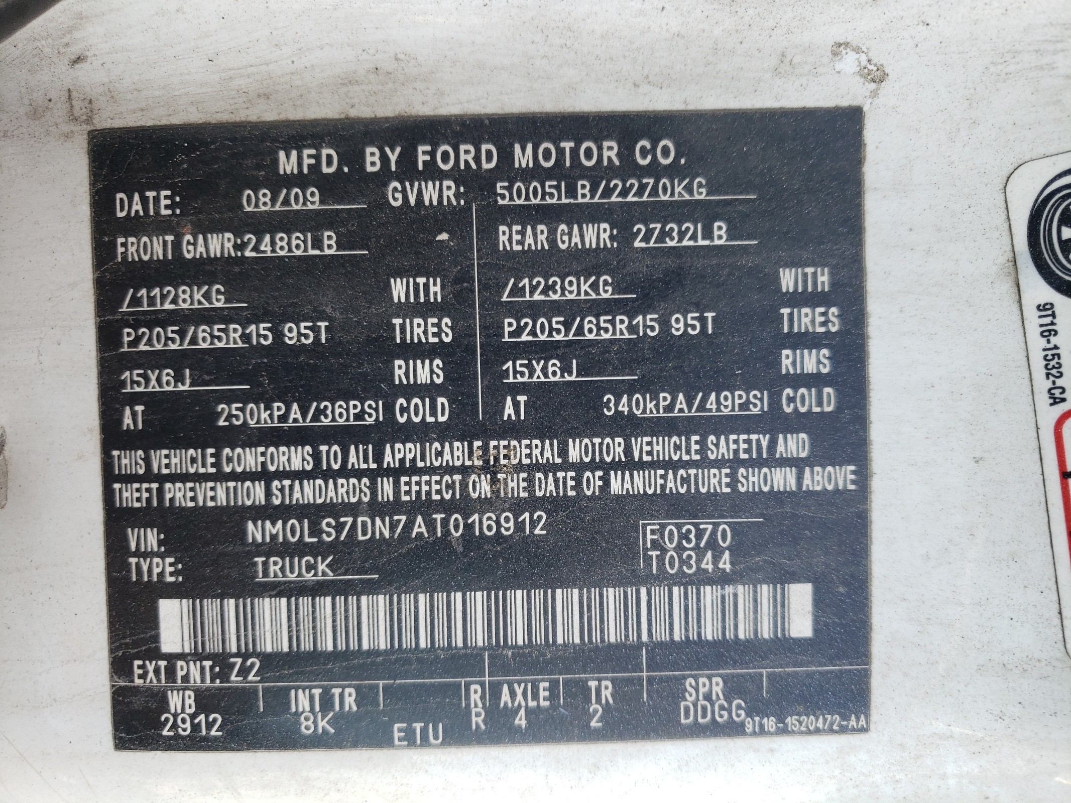 NM0LS7DN7AT016912 2010 Ford Transit Connect Xlt