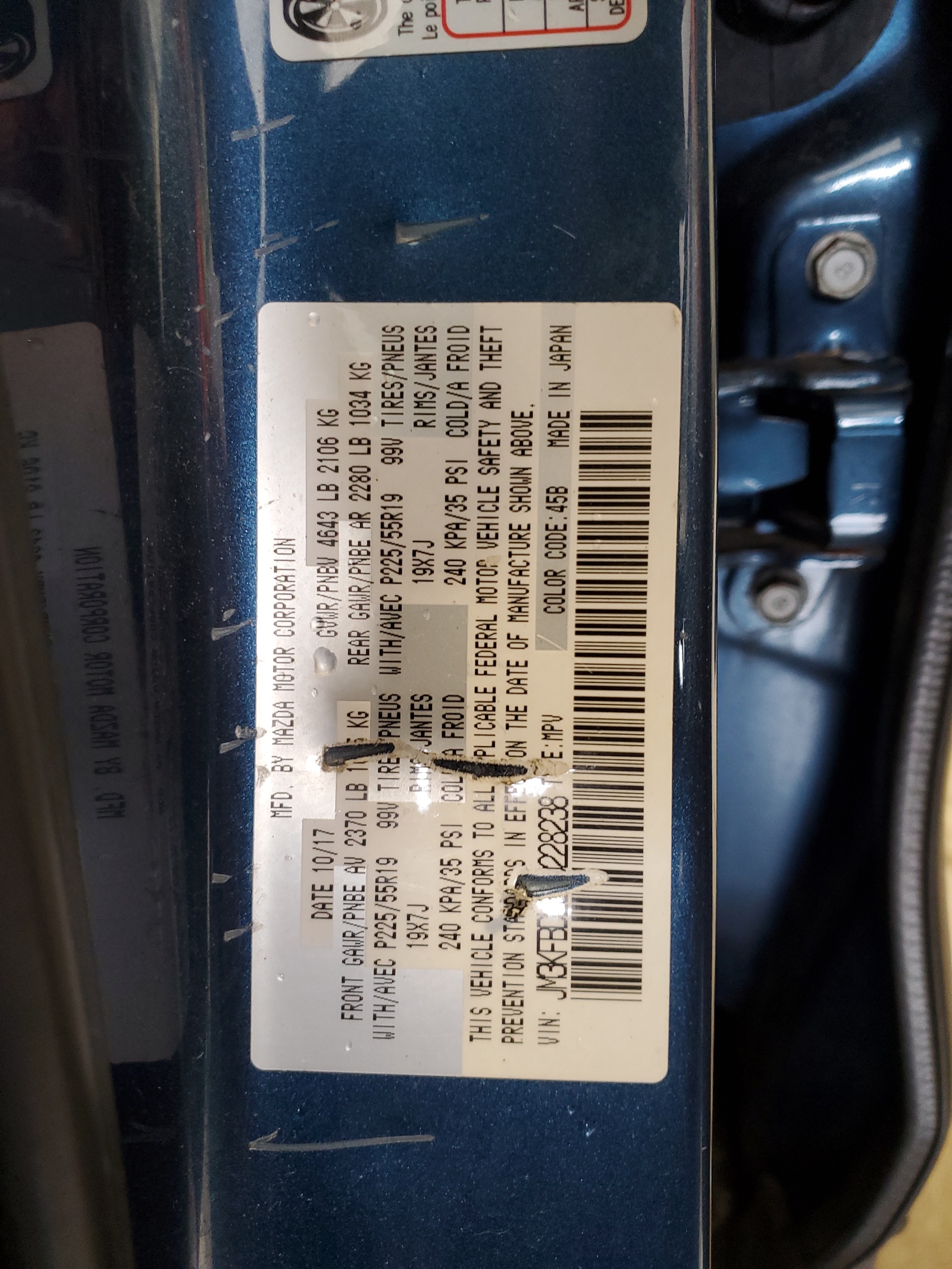 JM3KFBDL6H0228238 2017 Mazda Cx-5 Grand Touring