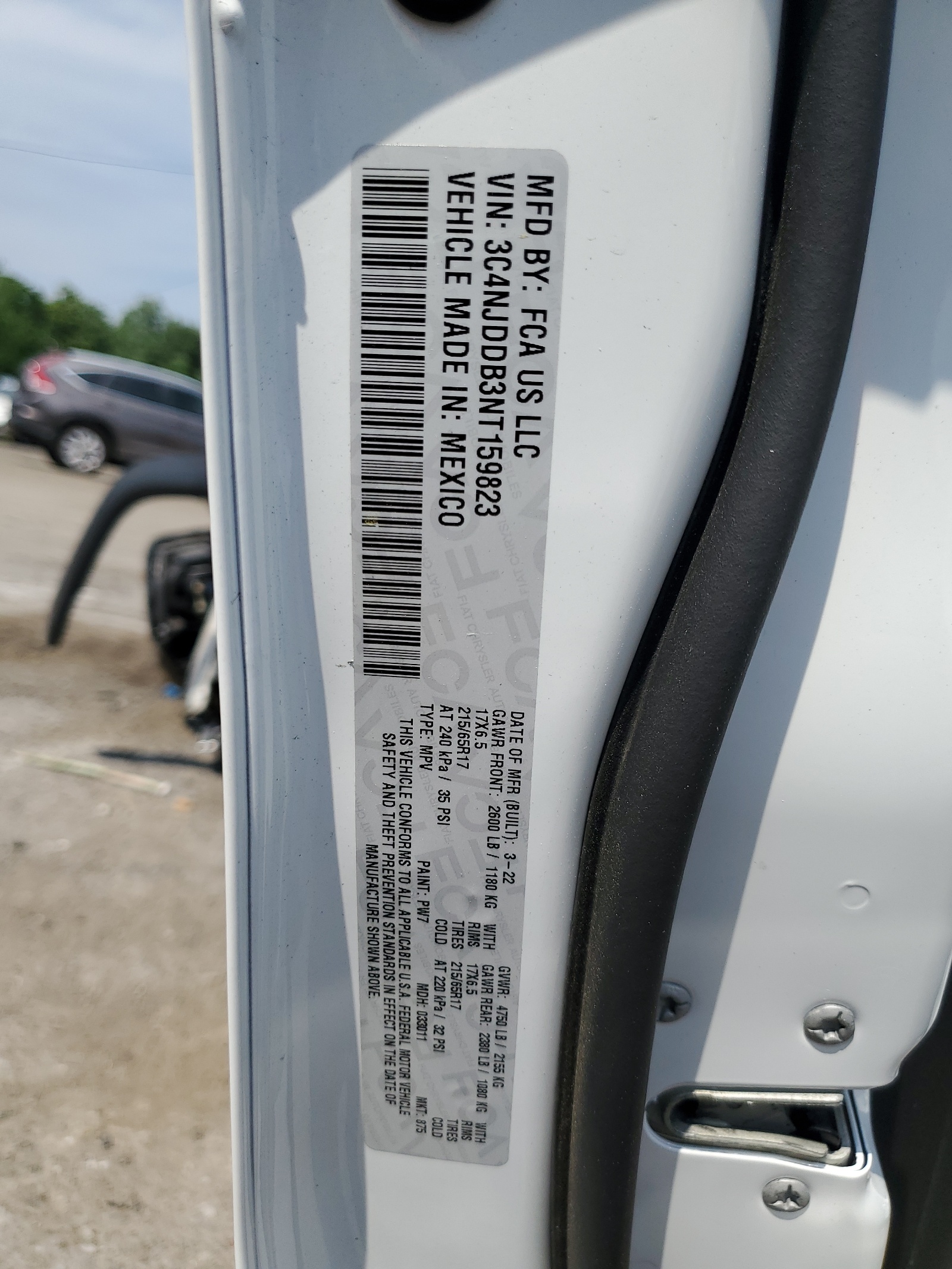 3C4NJDDB3NT159823 2022 Jeep Compass Trailhawk