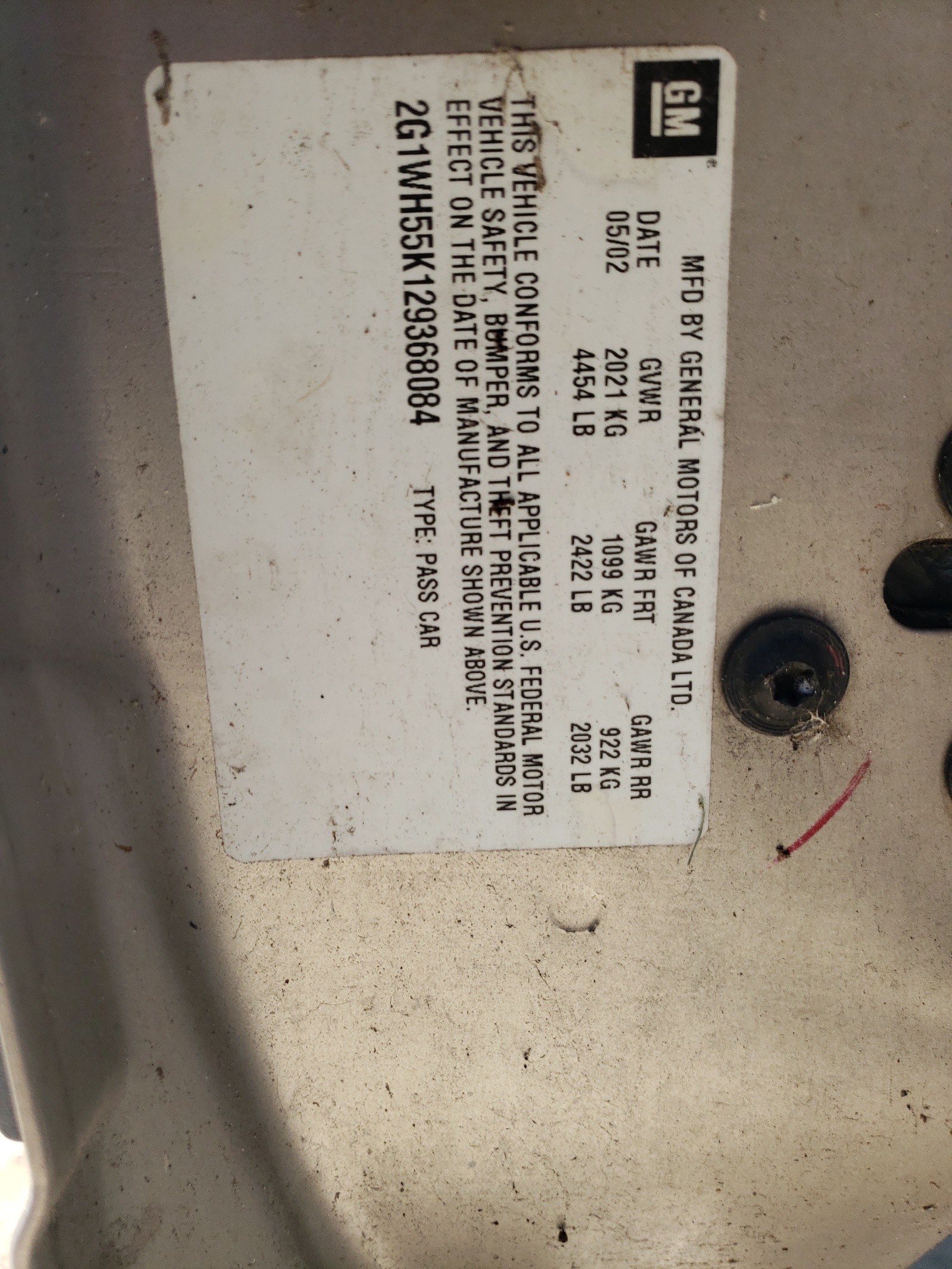 2G1WH55K129368084 2002 Chevrolet Impala Ls