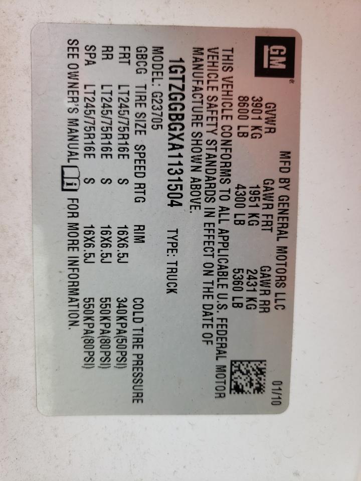 2010 GMC Savana G2500 VIN: 1GTZGGBGXA1131504 Lot: 57399144