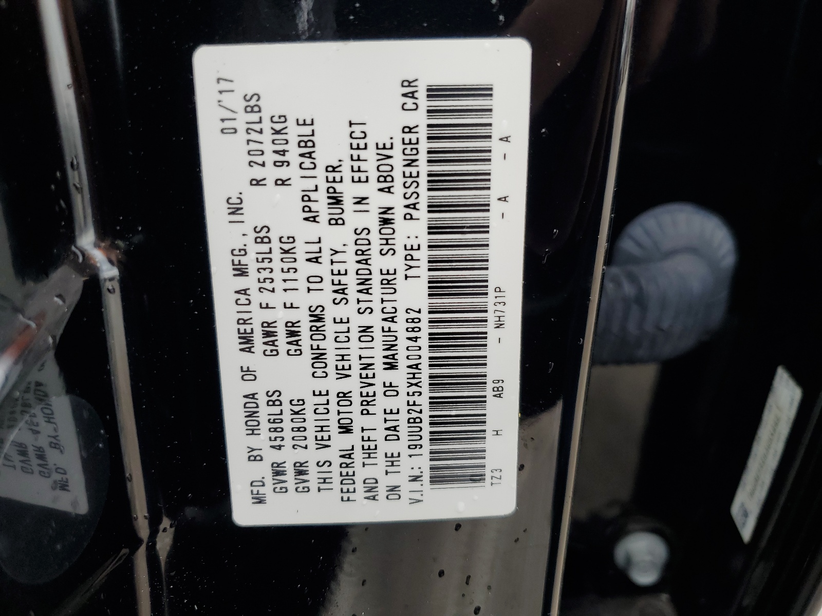 19UUB2F5XHA004882 2017 Acura Tlx Tech