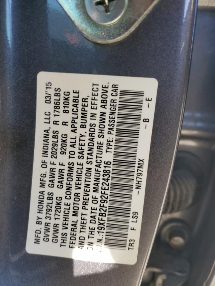 19XFB2F92FE243816 2015 HONDA CIVIC - Image 12