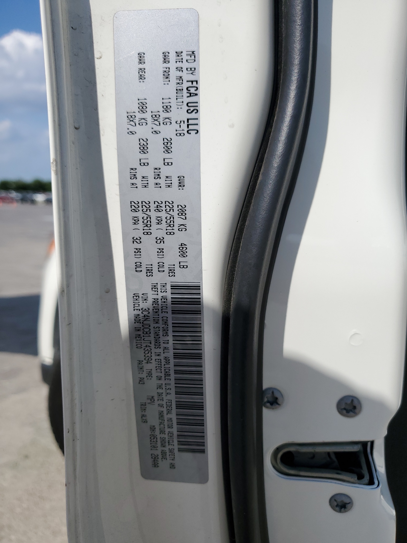 3C4NJDCB1JT435394 2018 Jeep Compass Limited