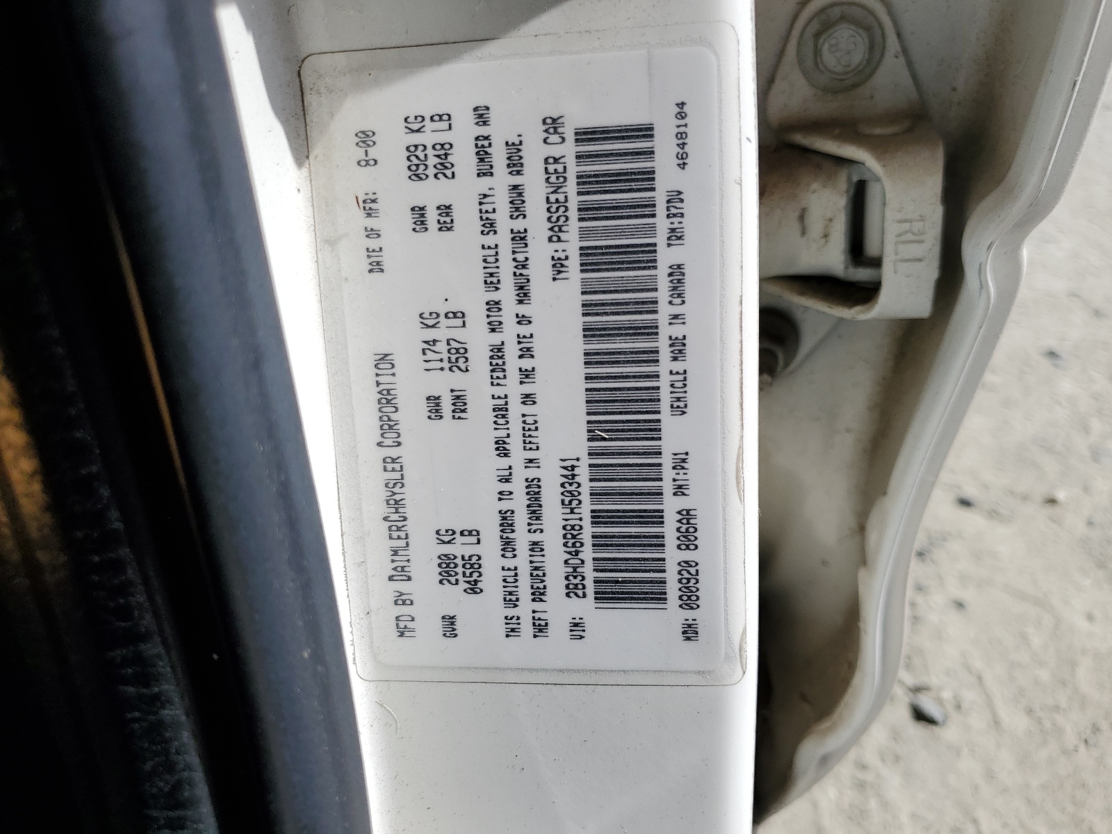 2B3HD46R81H503441 2001 Dodge Intrepid Se