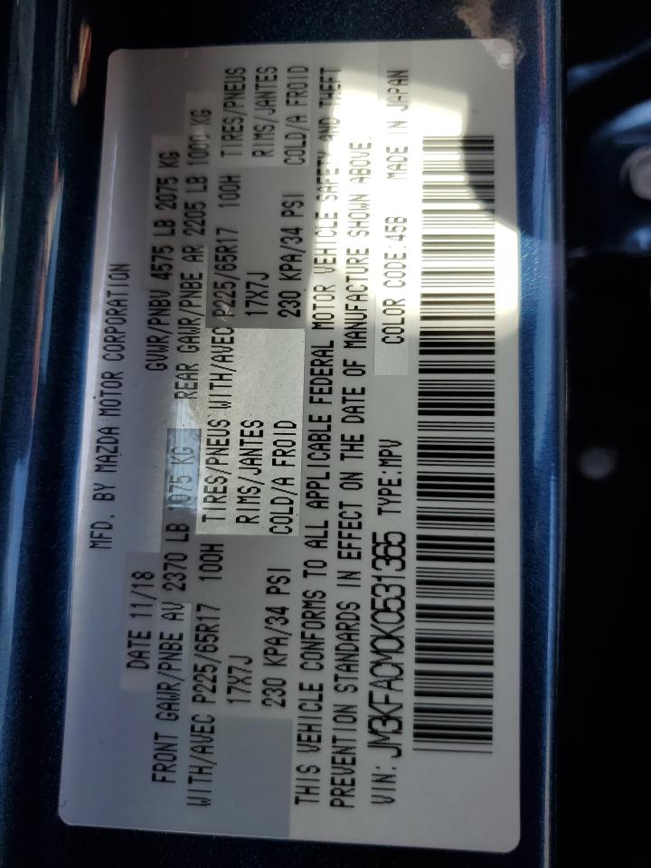 2019 Mazda Cx-5 Touring VIN: JM3KFACM0K0531365 Lot: 59940854