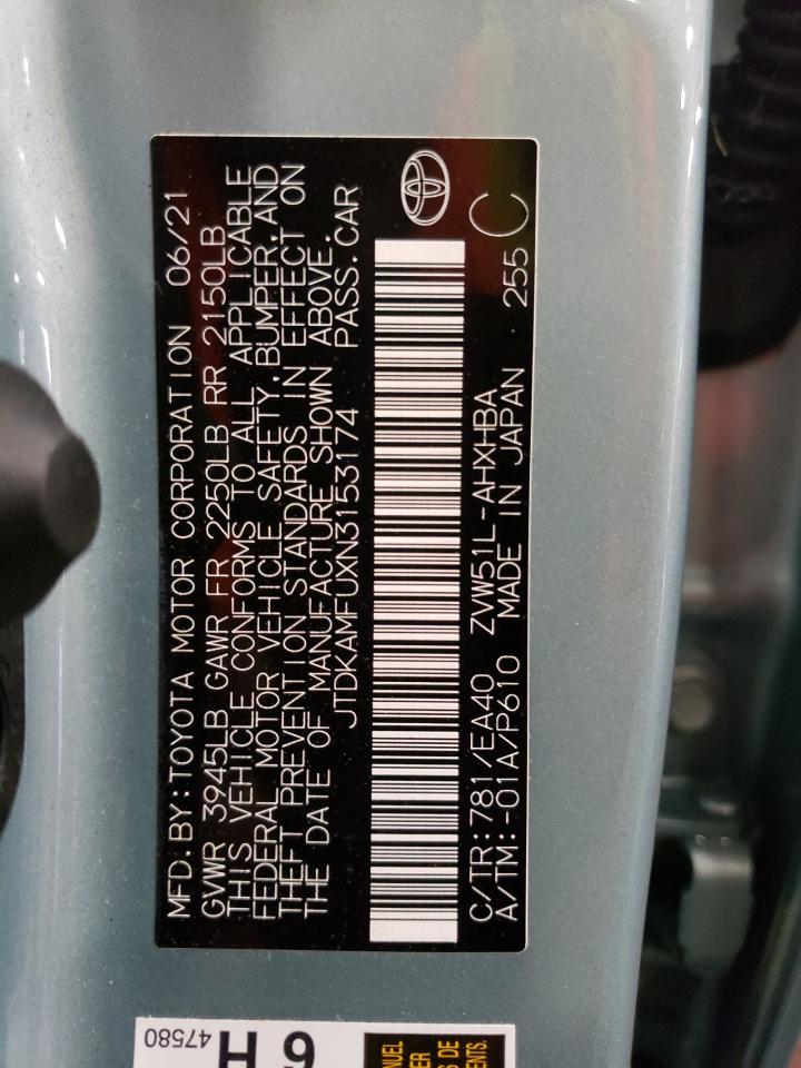 2022 Toyota Prius Night Shade VIN: JTDKAMFUXN3153174 Lot: 61156744