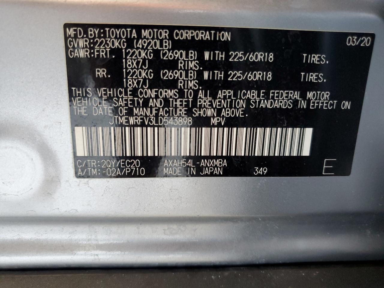 JTMEWRFV3LD543898 2020 TOYOTA RAV 4 - Image 14