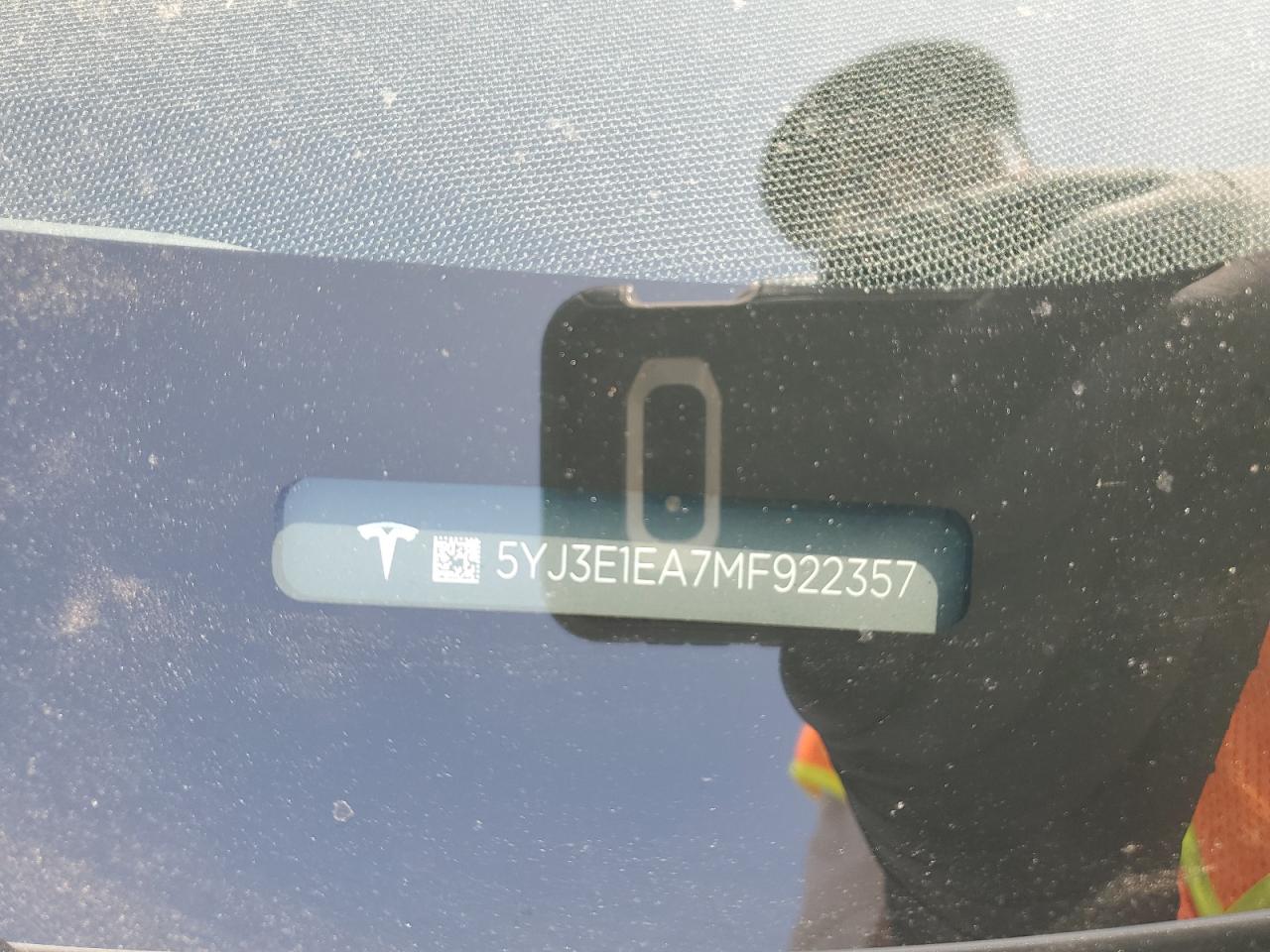 2021 Tesla Model 3 VIN: 5YJ3E1EA7MF922357 Lot: 57632524