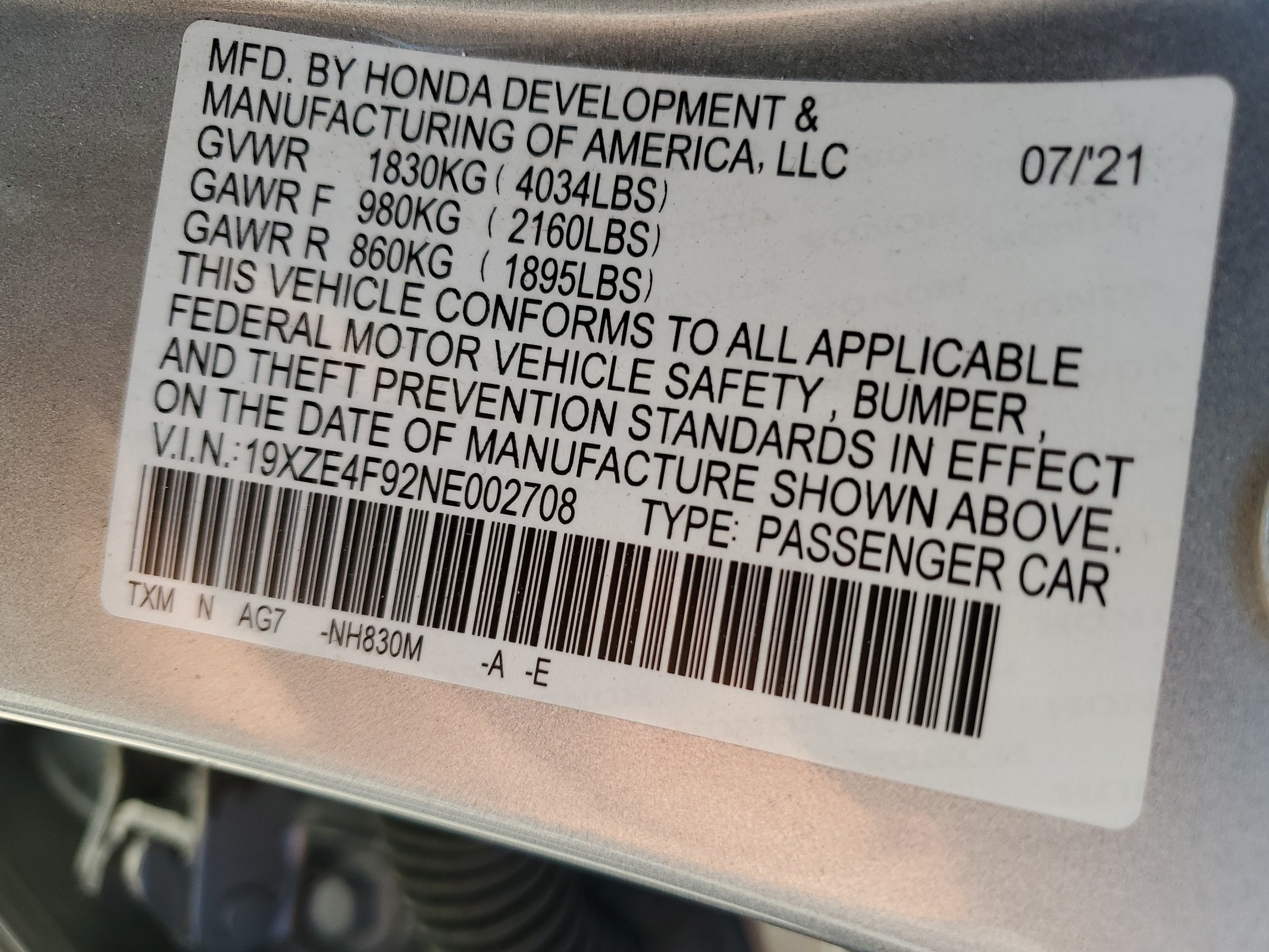 19XZE4F92NE002708 2022 Honda Insight Touring