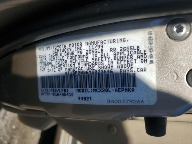 4T1BF28B6YU023646 | 2000 Toyota avalon xl