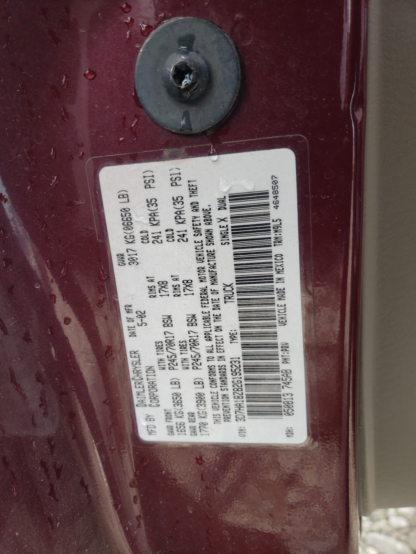 3D7HA18Z82G195231 2002 Dodge Ram 1500