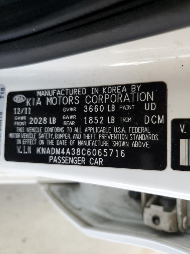 KNADM4A38C6065716 2012 Kia Rio Lx