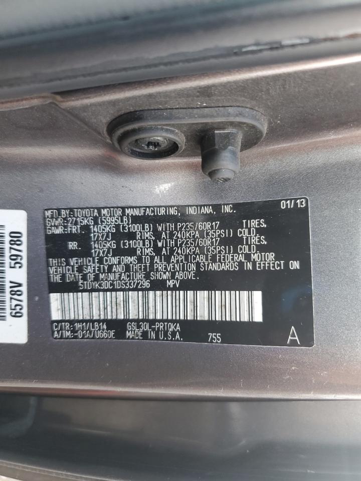 VIN 5TDYK3DC1DS337296 2013 TOYOTA All Models no.14