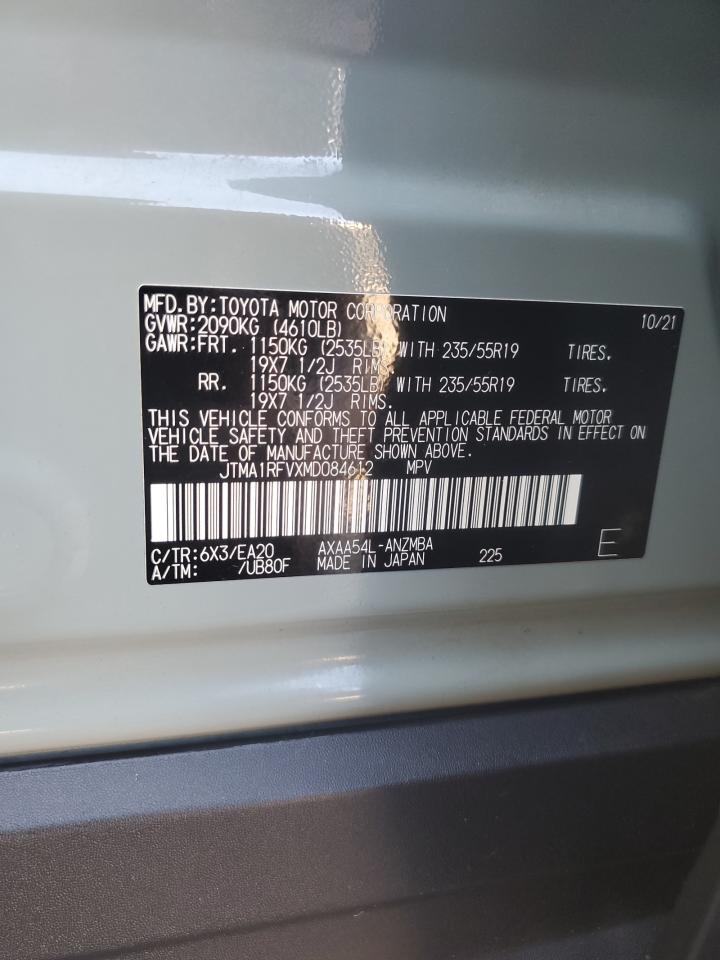 2021 Toyota Rav4 Xle Premium VIN: JTMA1RFVXMD084612 Lot: 60940294