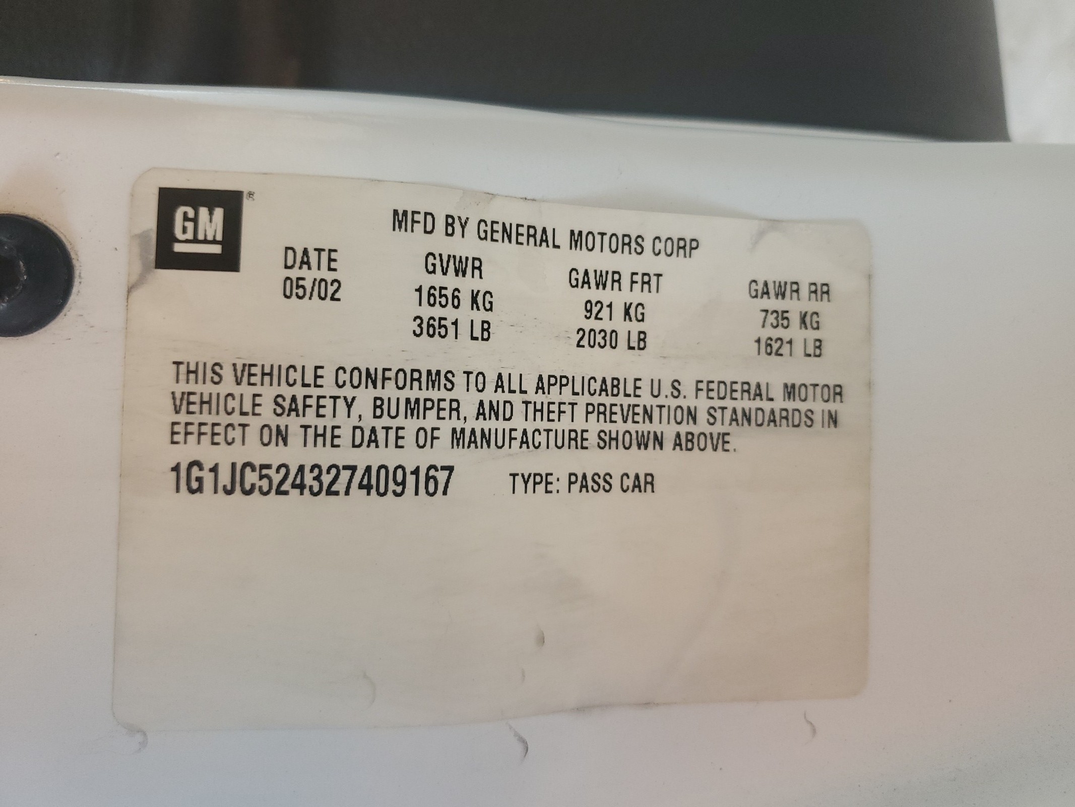 1G1JC524327409167 2002 Chevrolet Cavalier Base