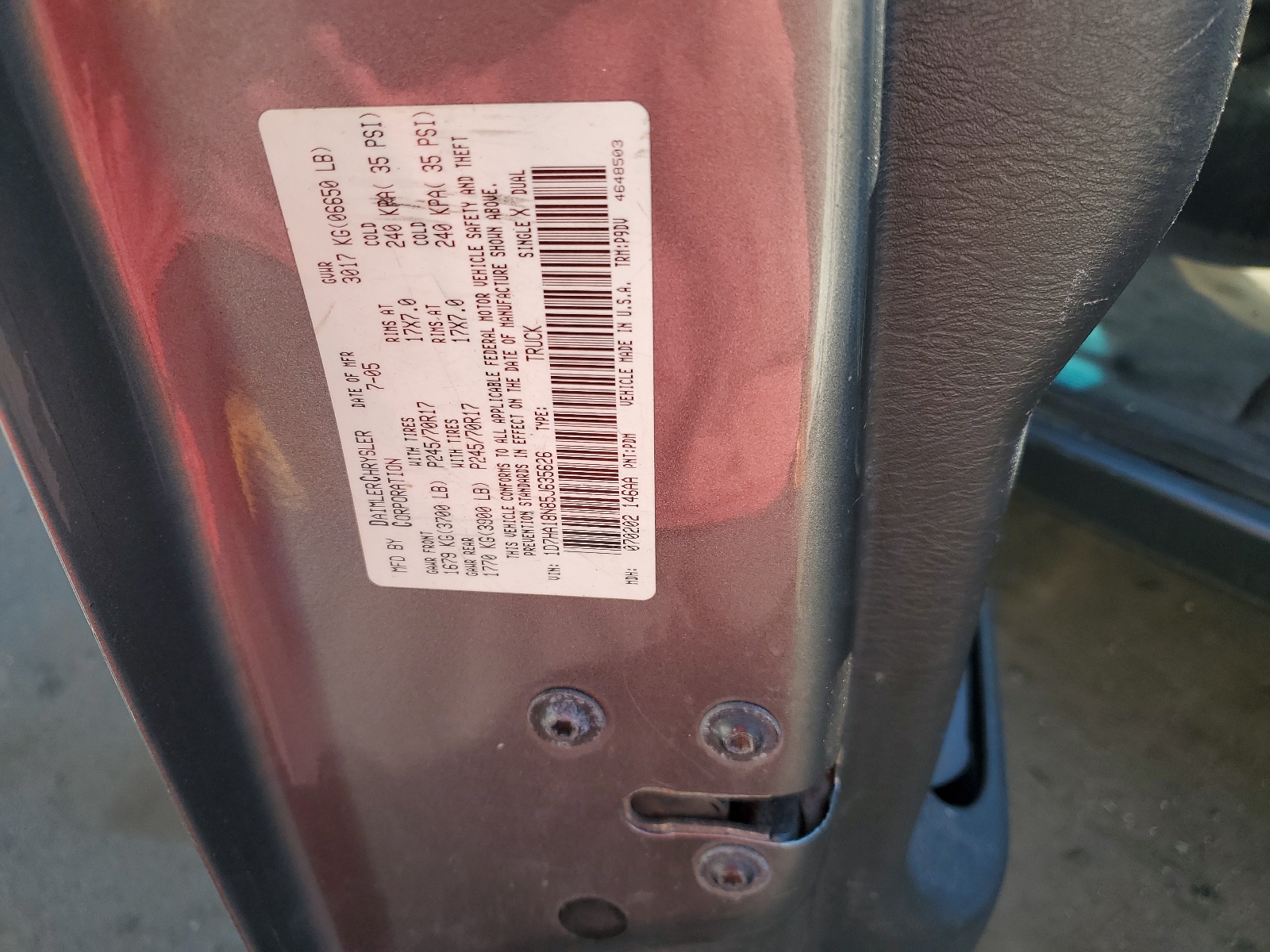 1D7HA18N85J635626 2005 Dodge Ram 1500 St