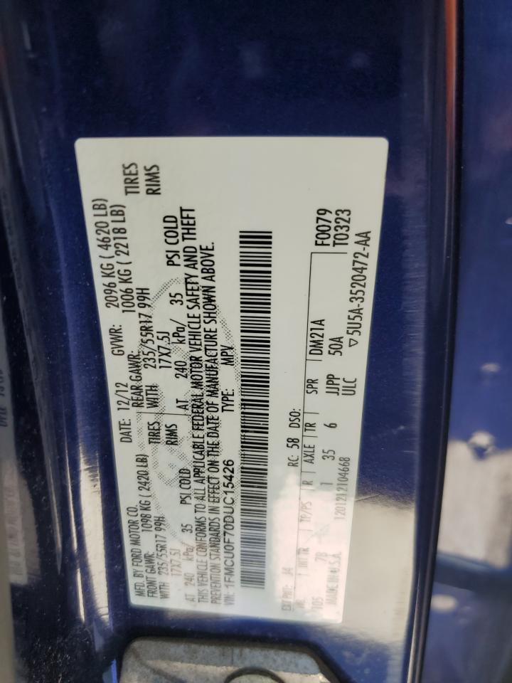 2013 Ford Escape S VIN: 1FMCU0F70DUC15426 Lot: 58552864