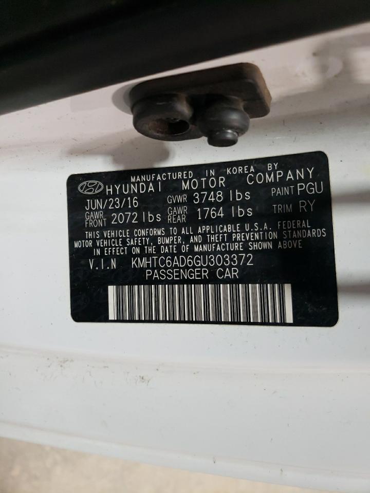 2016 Hyundai Veloster VIN: KMHTC6AD6GU303372 Lot: 58173514