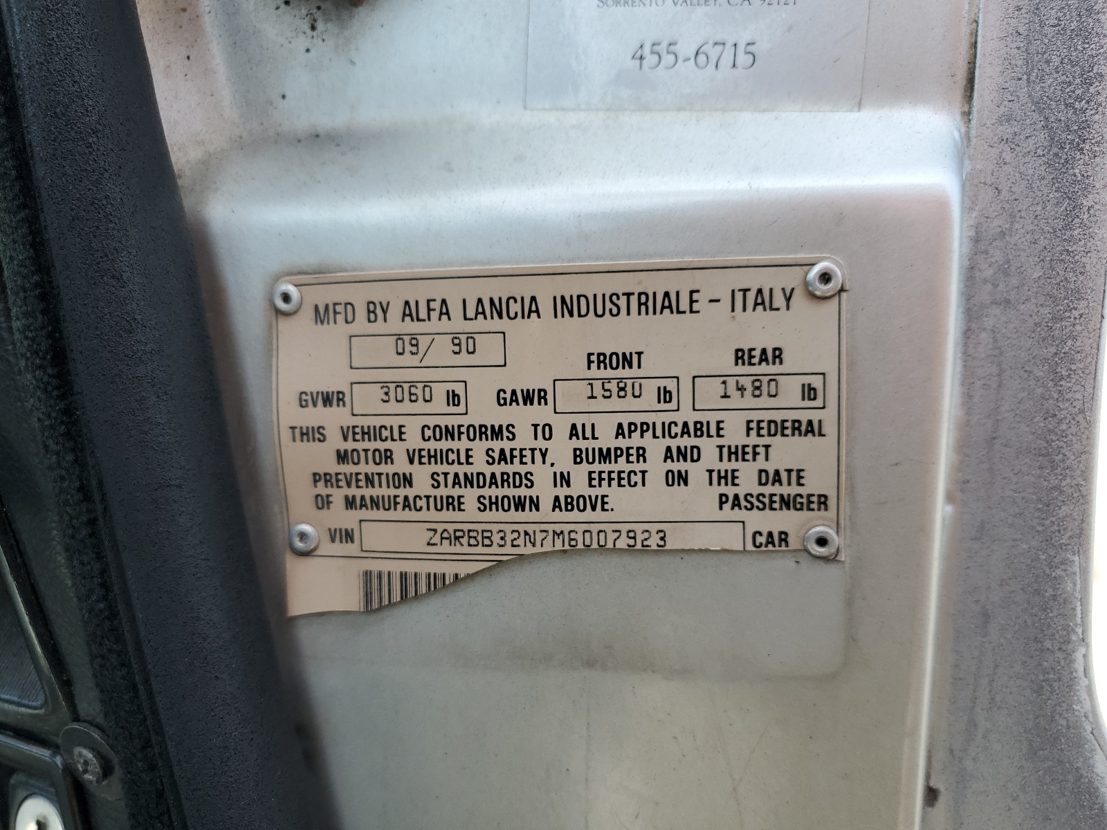 ZARBB32N7M6007923 1991 Alfa Romeo Spider Veloce