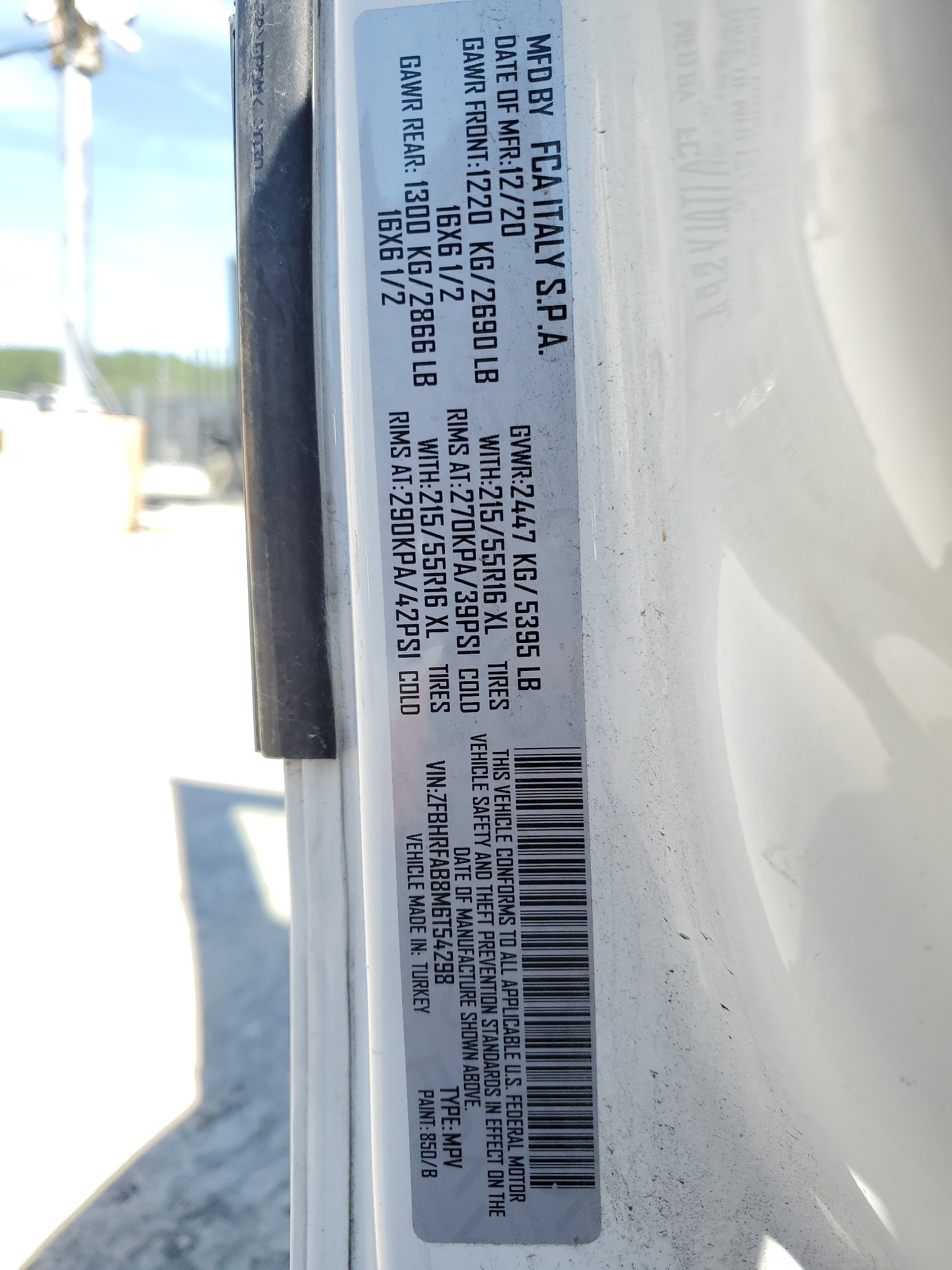 ZFBHRFAB8M6T54298 2021 Ram Promaster City