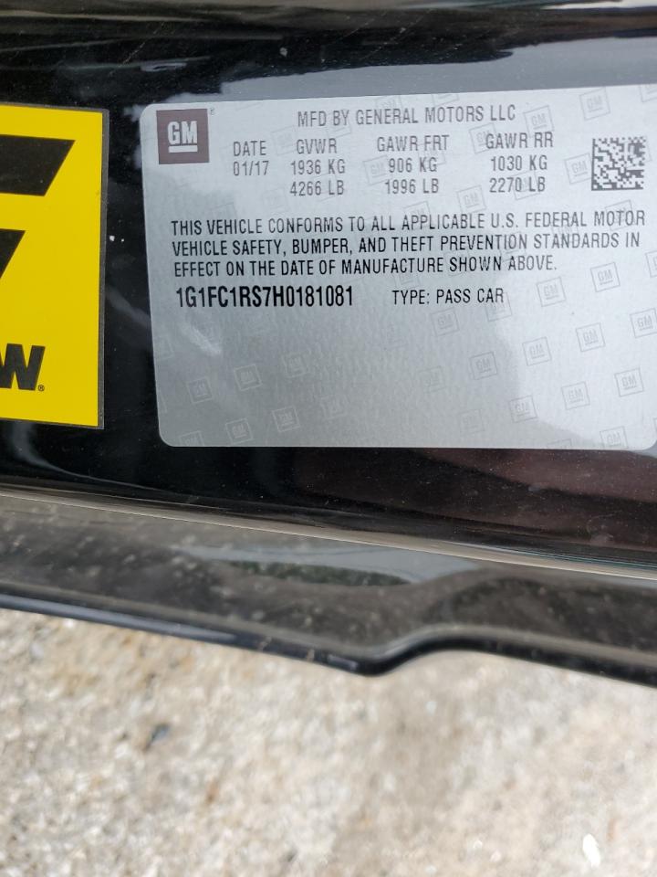 2017 Chevrolet Camaro Lt VIN: 1G1FC1RS7H0181081 Lot: 60614784