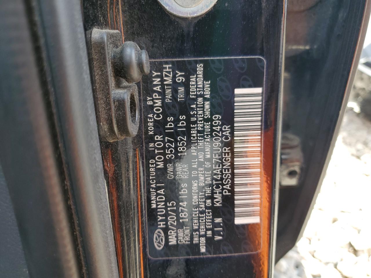 2015 Hyundai Accent Gls VIN: KMHCT4AE7FU902499 Lot: 57844684