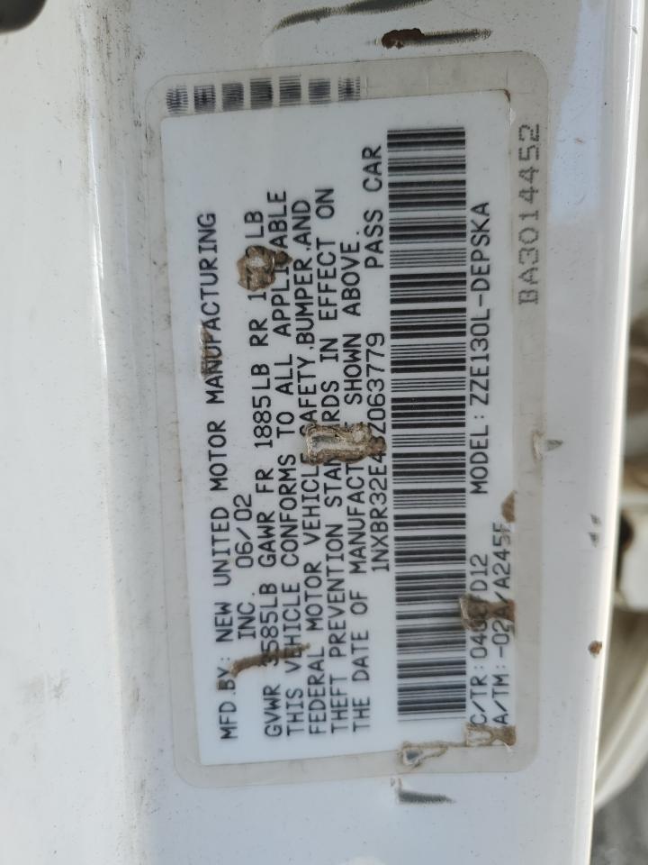 2003 Toyota Corolla Ce VIN: 1NXBR32E43Z063779 Lot: 60353574